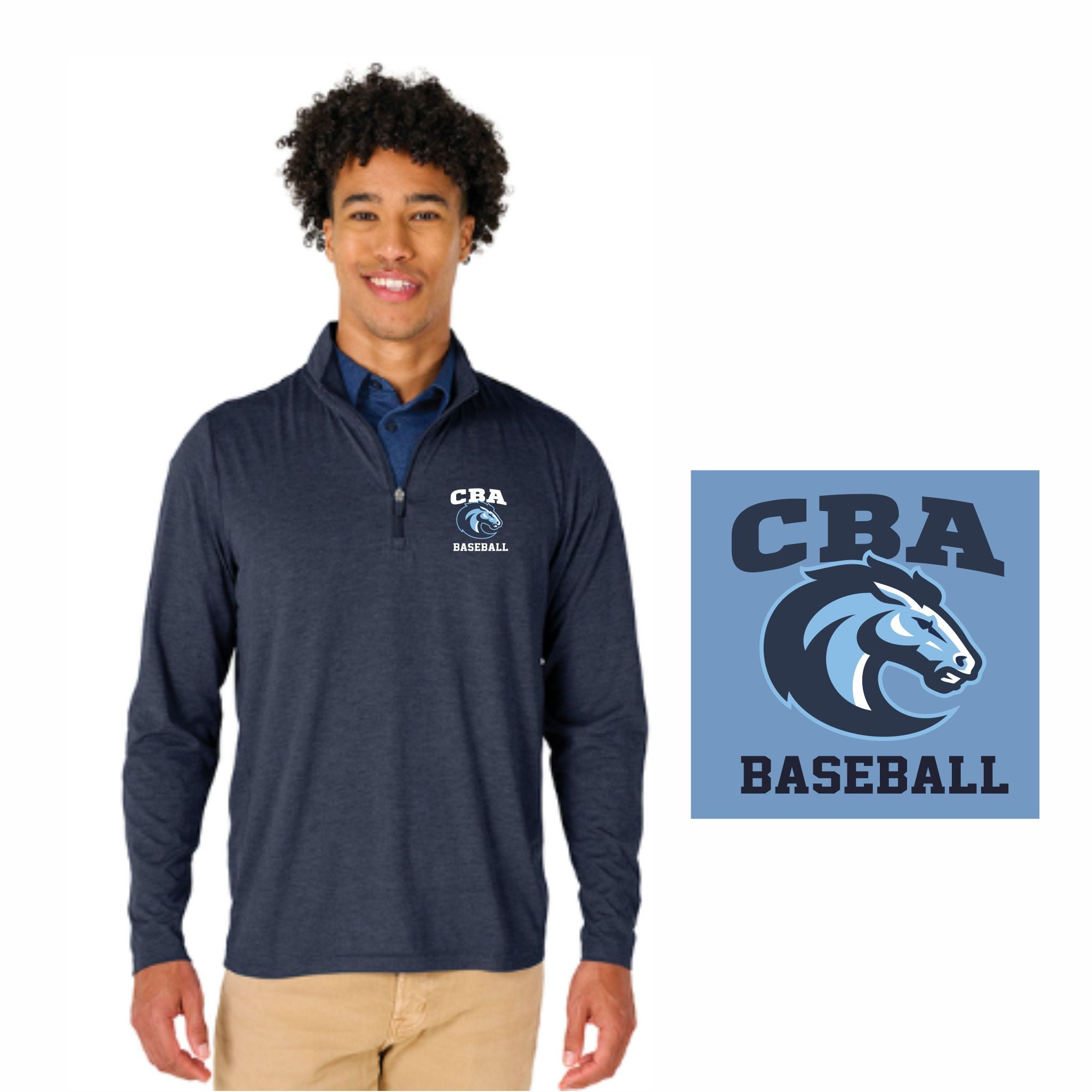 14. CBA Baseball Parents - Mens Vista Triblend 1/4 Zip