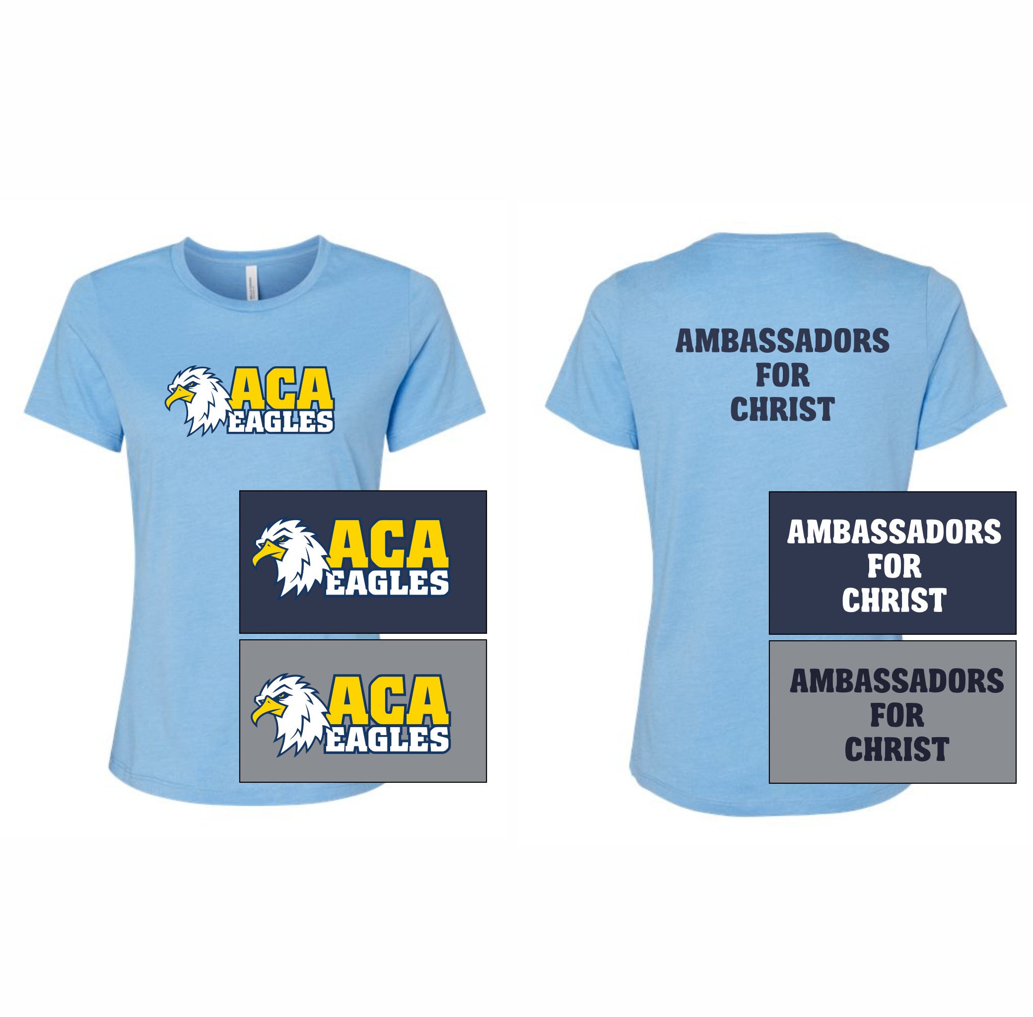 07. ACA - Ladies Crewneck T (ACA Eagles Large Logo)