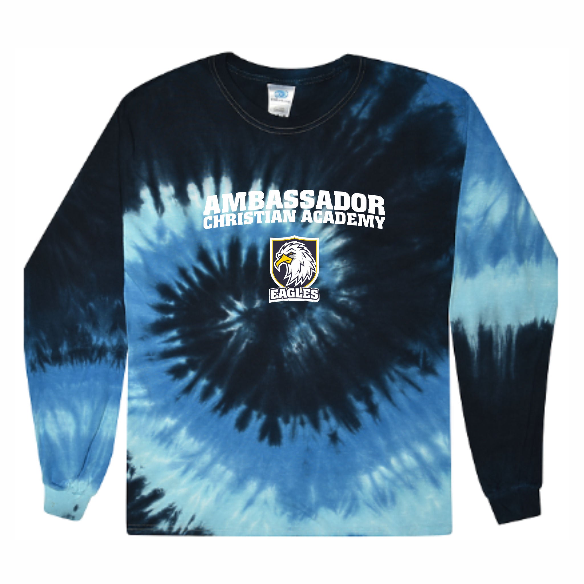 19. ACA - Tie Dye Long Sleeve T-Shirt (Ambassador Christian Academy Logo)
