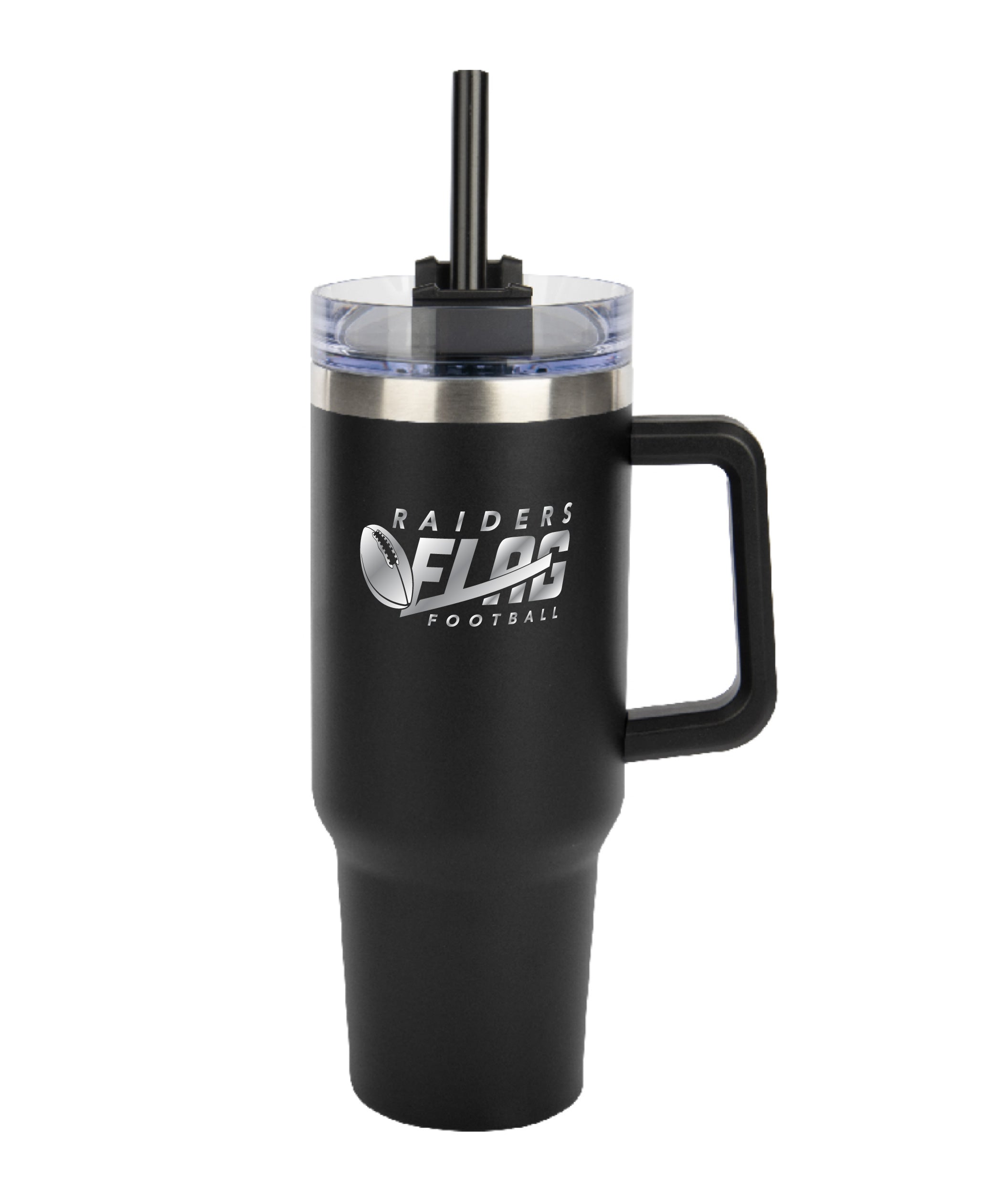 ARIS Flag Football - Laser-Engraved 40oz Stainless Steel Tumbler w/Straw
