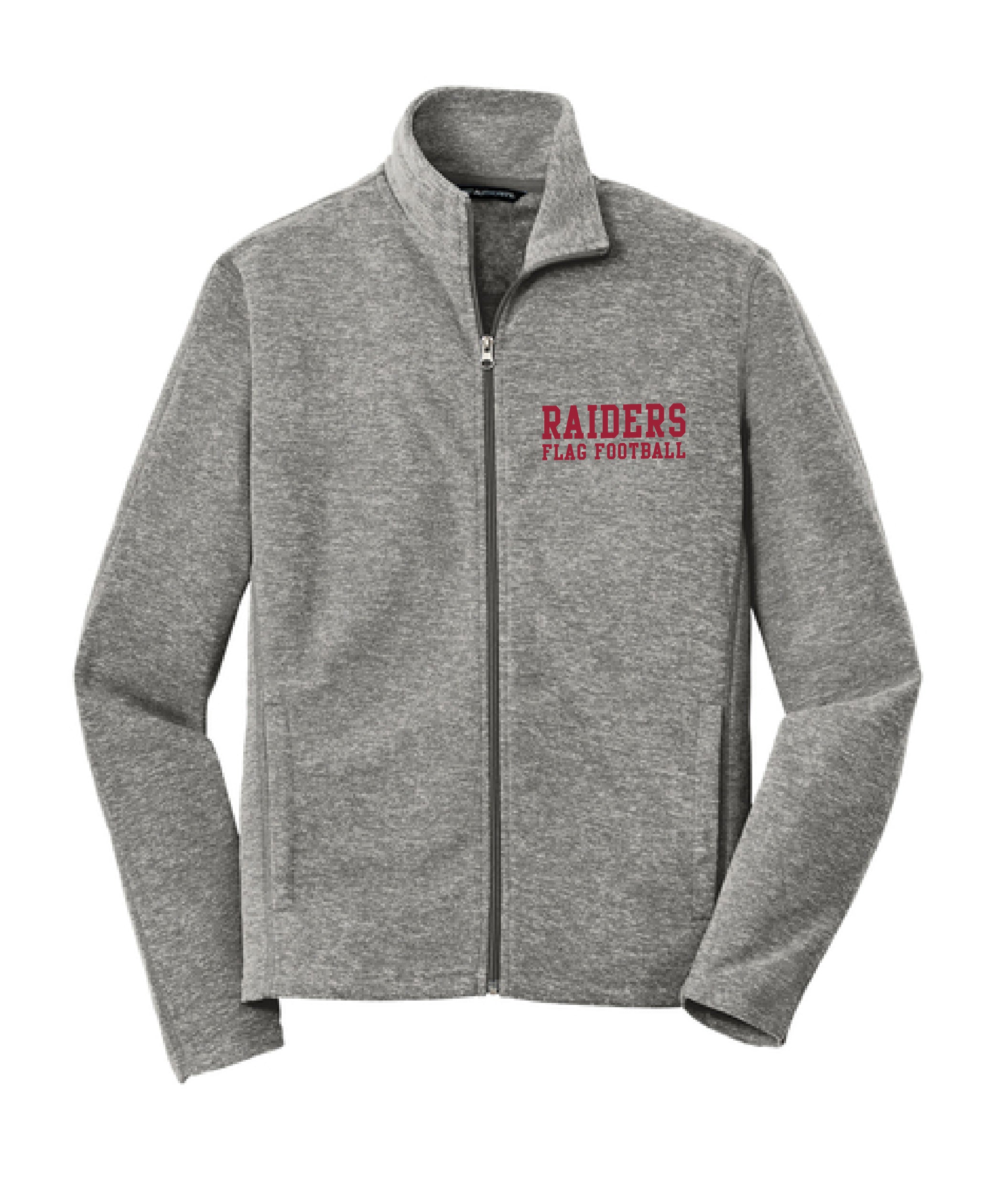 ARIS Flag Football - Embroidered Men's/Women's Heather Microfleece Full-Zip Jacket