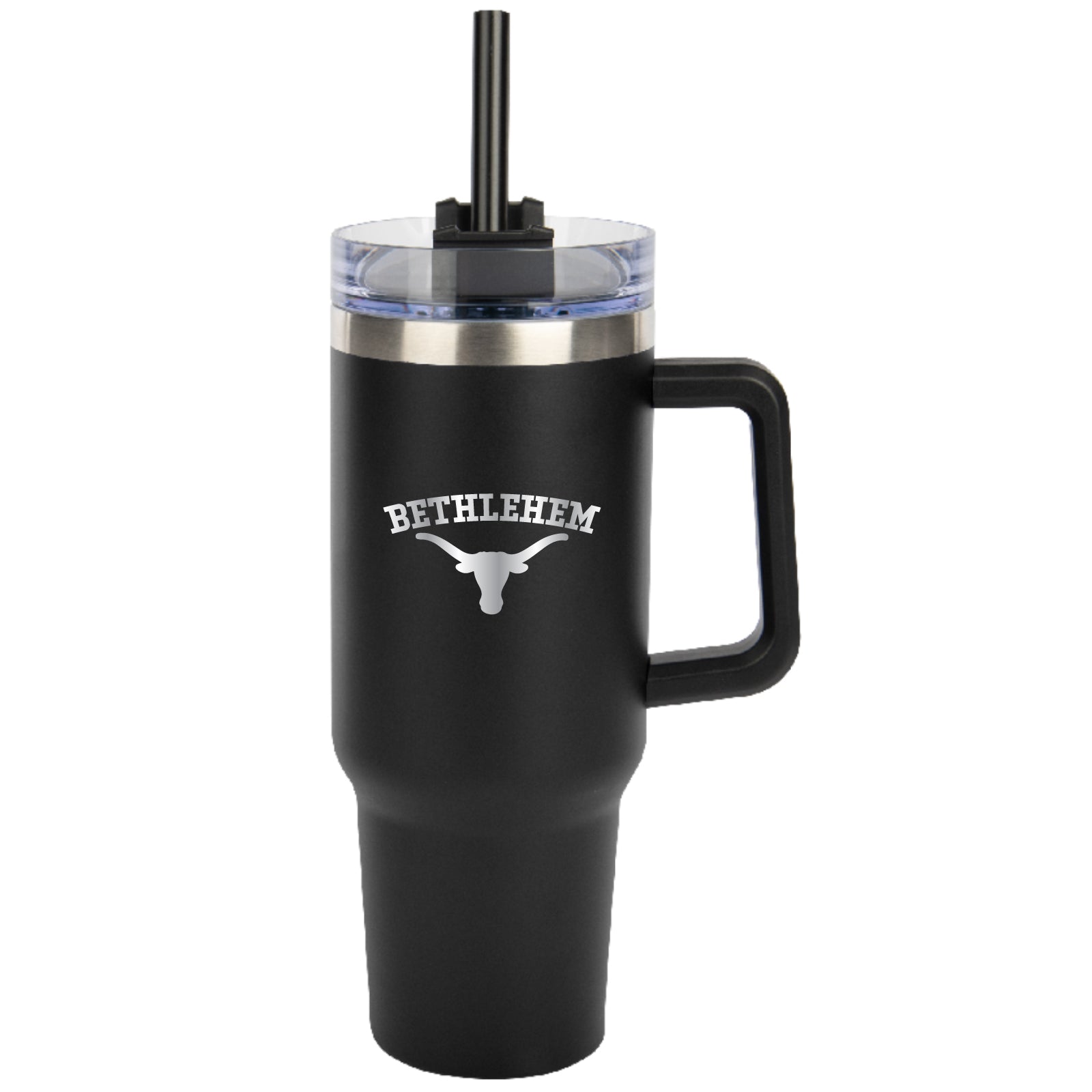 Bethlehem Twp. Staff - 40oz. Laser-Engraved Stainless Steel Tumbler with Straw