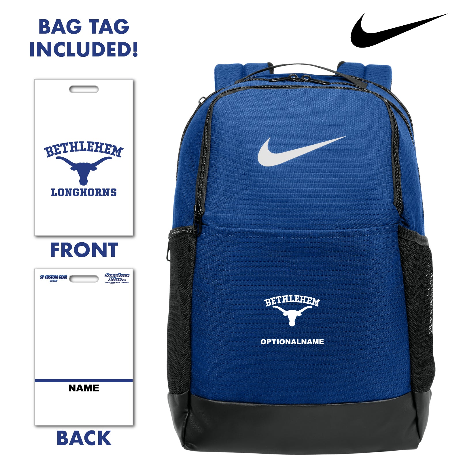 Bethlehem Twp. Staff - Nike® Medium Backpack with Bag Tag