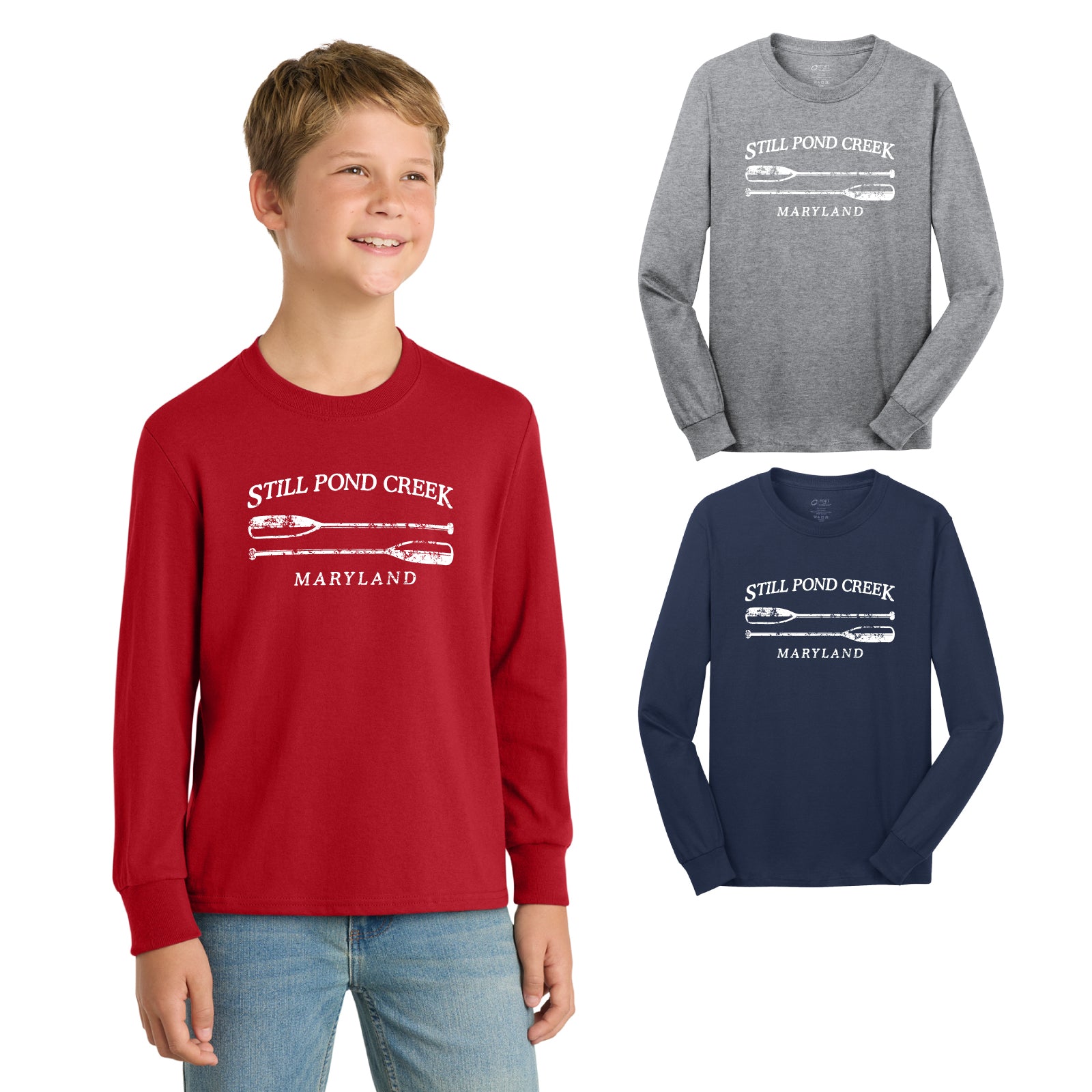 Churn Creek Outfitters - 'STILL POND CREEK' Youth / Adult Unisex Cotton Long Sleeve Tee