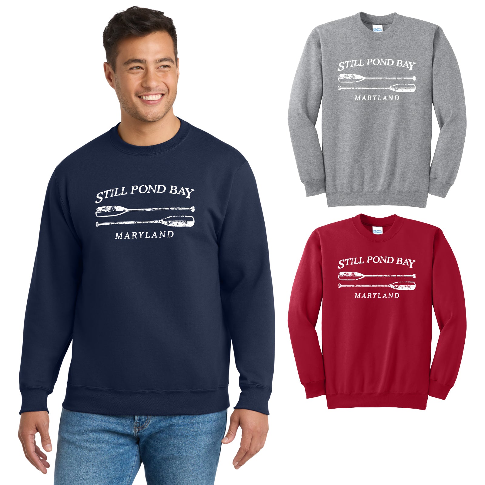 Churn Creek Outfitters - 'STILL POND BAY' Youth / Adult Unisex Fleece Crewneck Sweatshirt