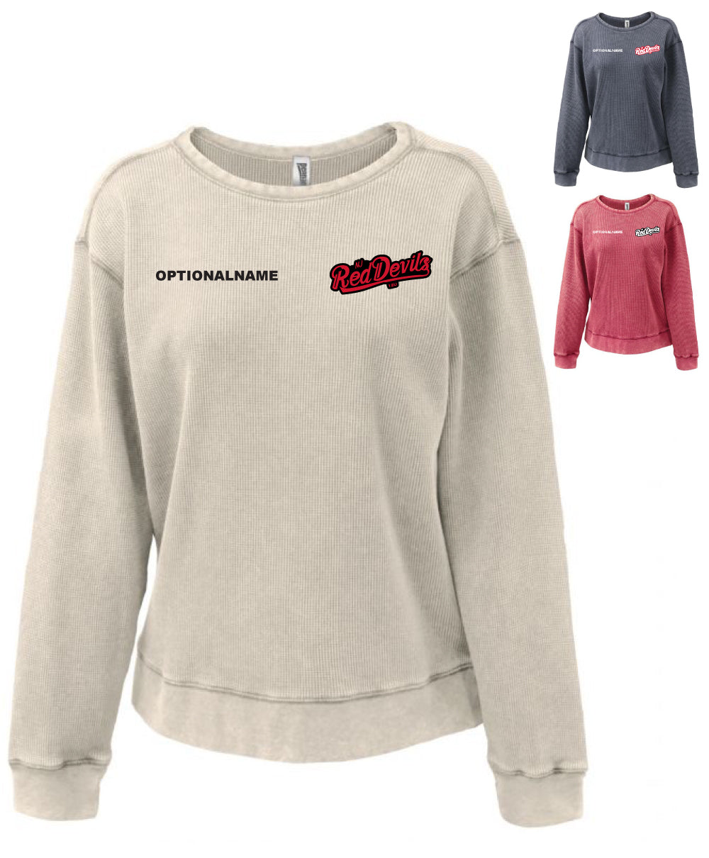 Cooperstown Baseball - Women's Waffle Crewneck Sweatshirt