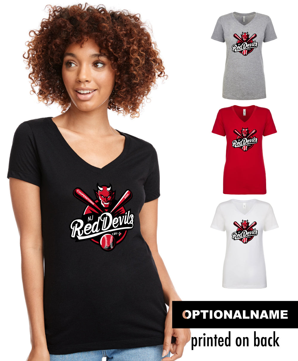 Cooperstown Baseball - Women's V-Neck Short Sleeve Tee