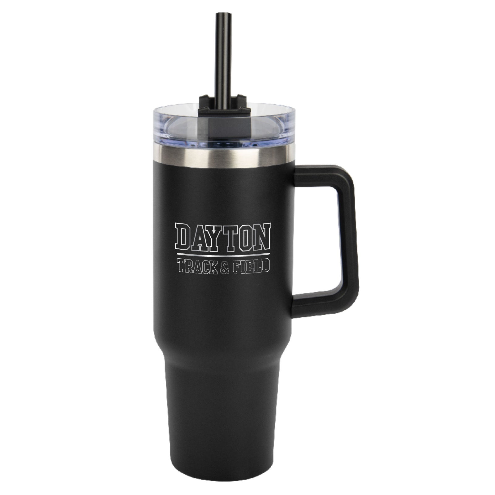 Jonathan Dayton H.S. Track & Field - 40oz. Laser-Engraved Stainless Steel Tumbler with Straw