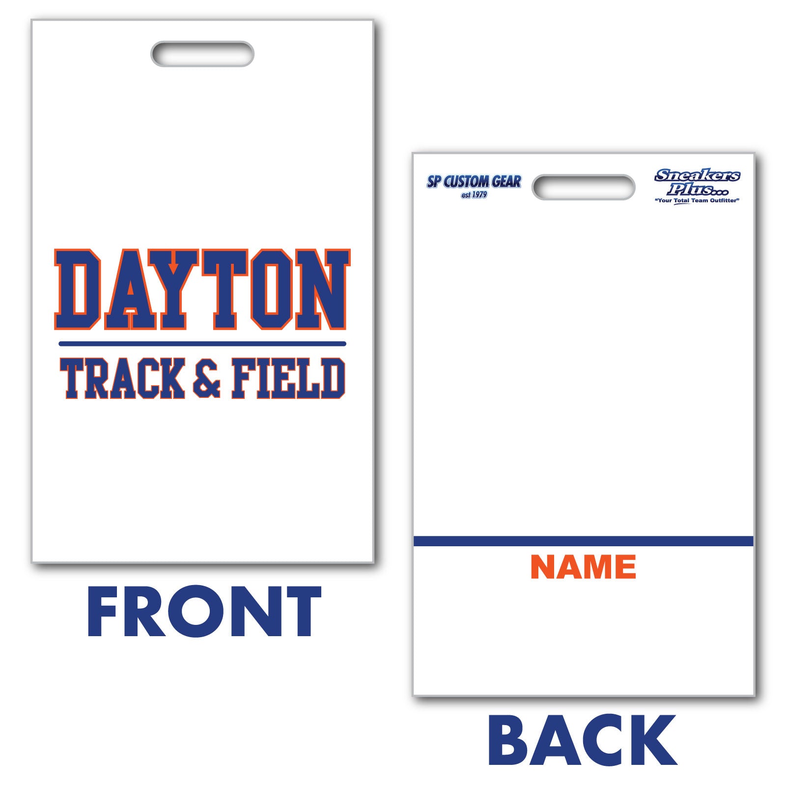 Jonathan Dayton H.S. Track & Field - Custom Sublimated Bag Tag