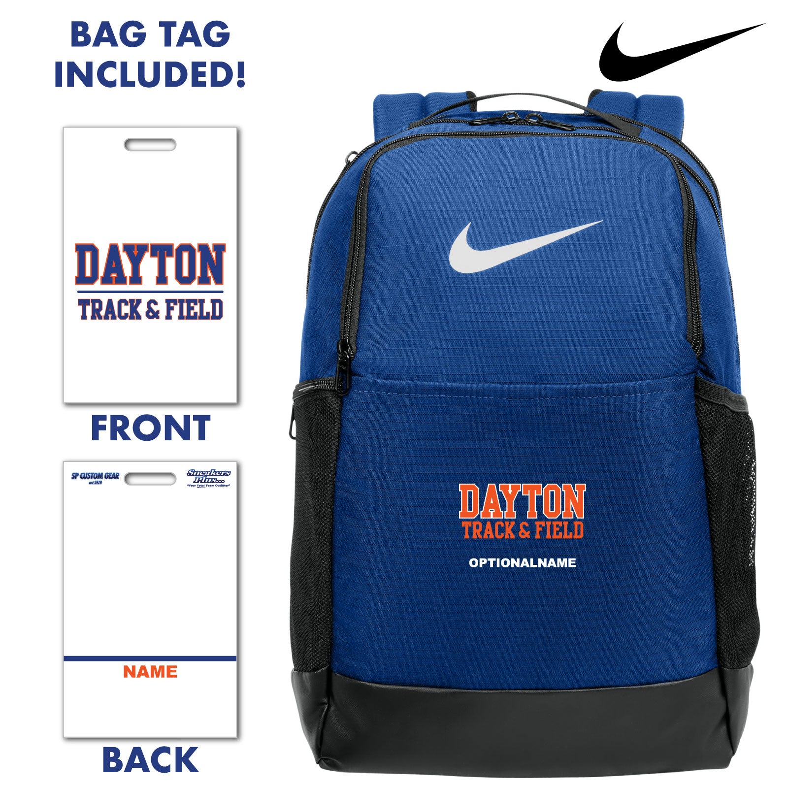 Jonathan Dayton H.S. Track & Field - Nike® Brasilia Medium Backpack with Bag Tag