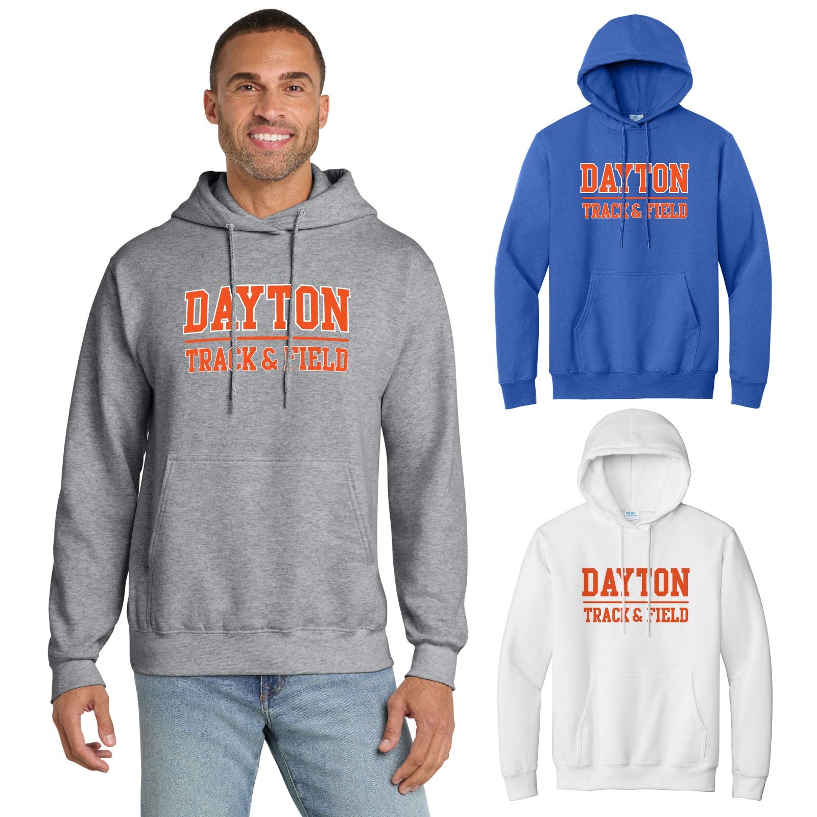 Jonathan Dayton H.S. Track & Field - Adult Unisex Fleece Hooded Sweatshirt