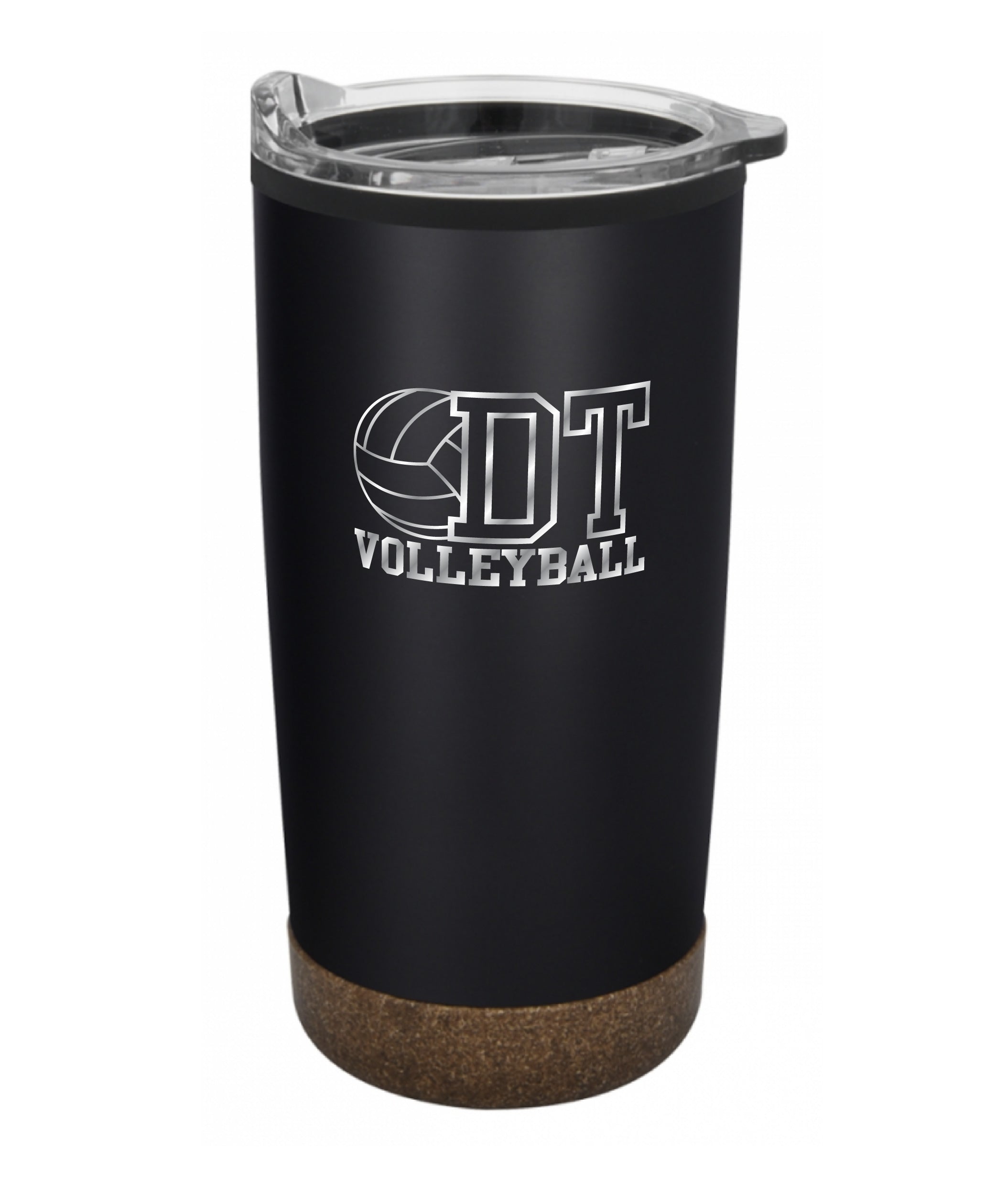 Delaware Township School District Volleyball - Laser-Engraved 20oz Stainless Tumbler w/Rubberized Cork Bottom