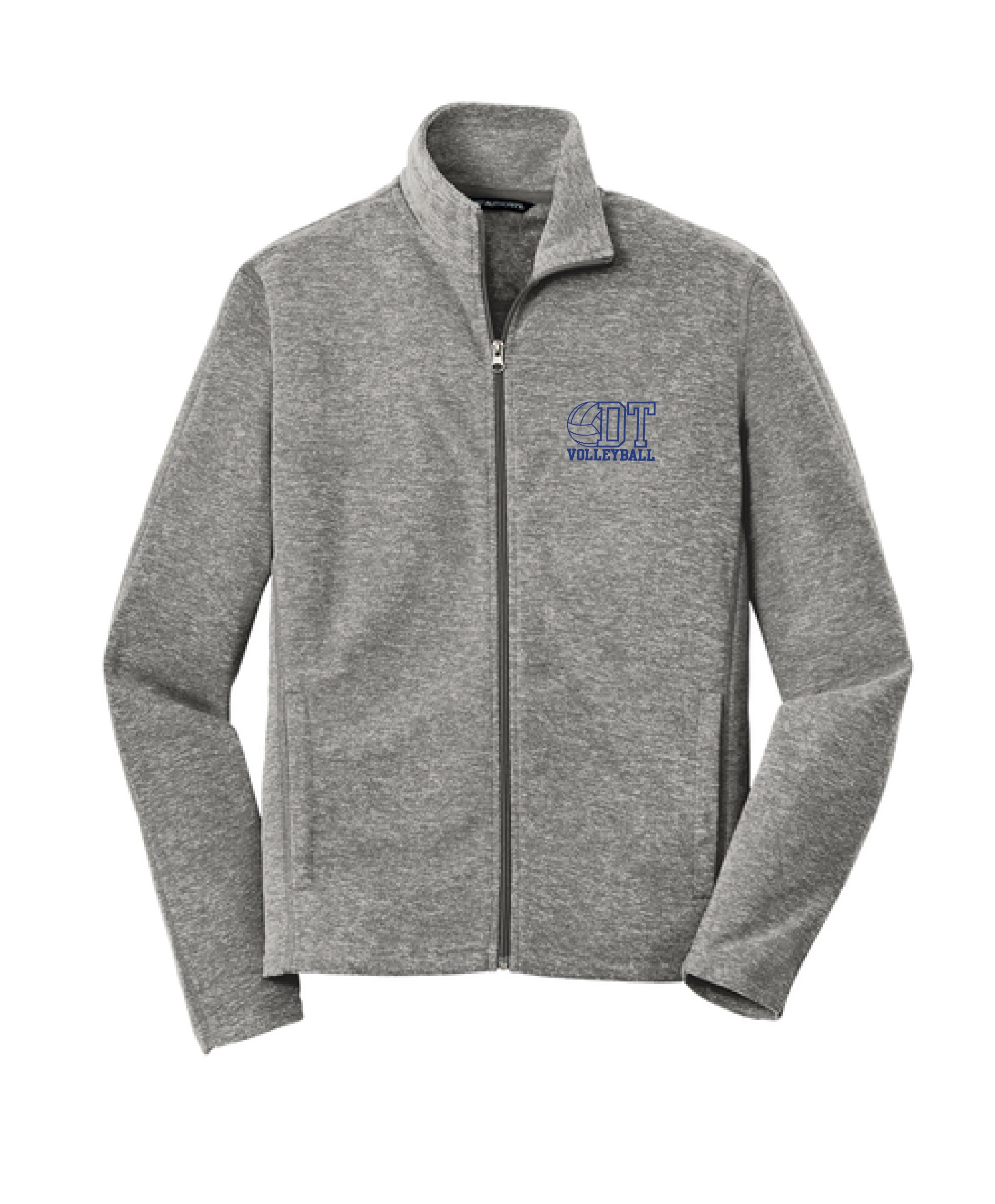 Delaware Township School District Volleyball - Embroidered Men's/Women's Heather Microfleece Full-Zip Jacket