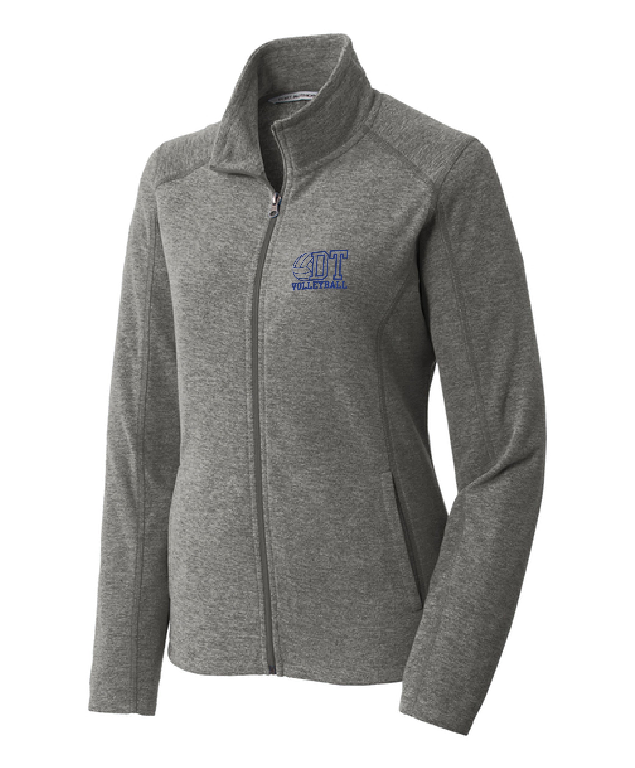 Delaware Township School District Volleyball - Embroidered Men's/Women's Heather Microfleece Full-Zip Jacket