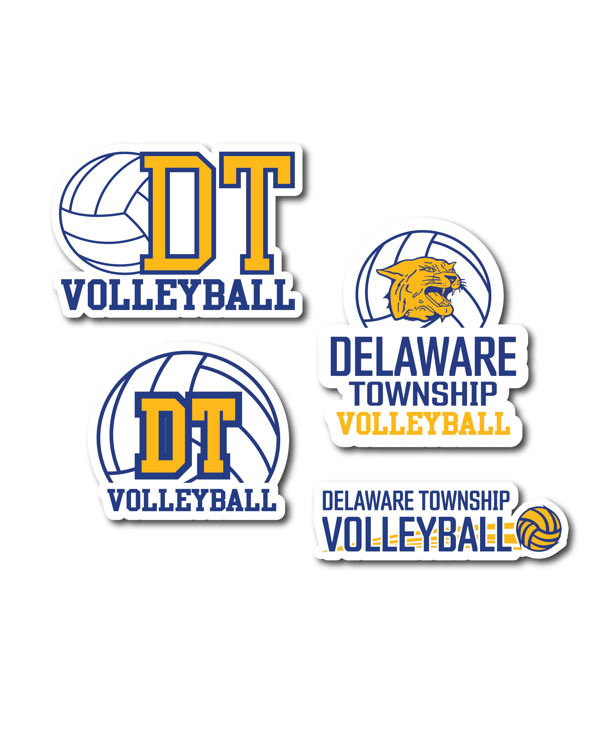 Delaware Township School District Volleyball - Sticker 4-Pack