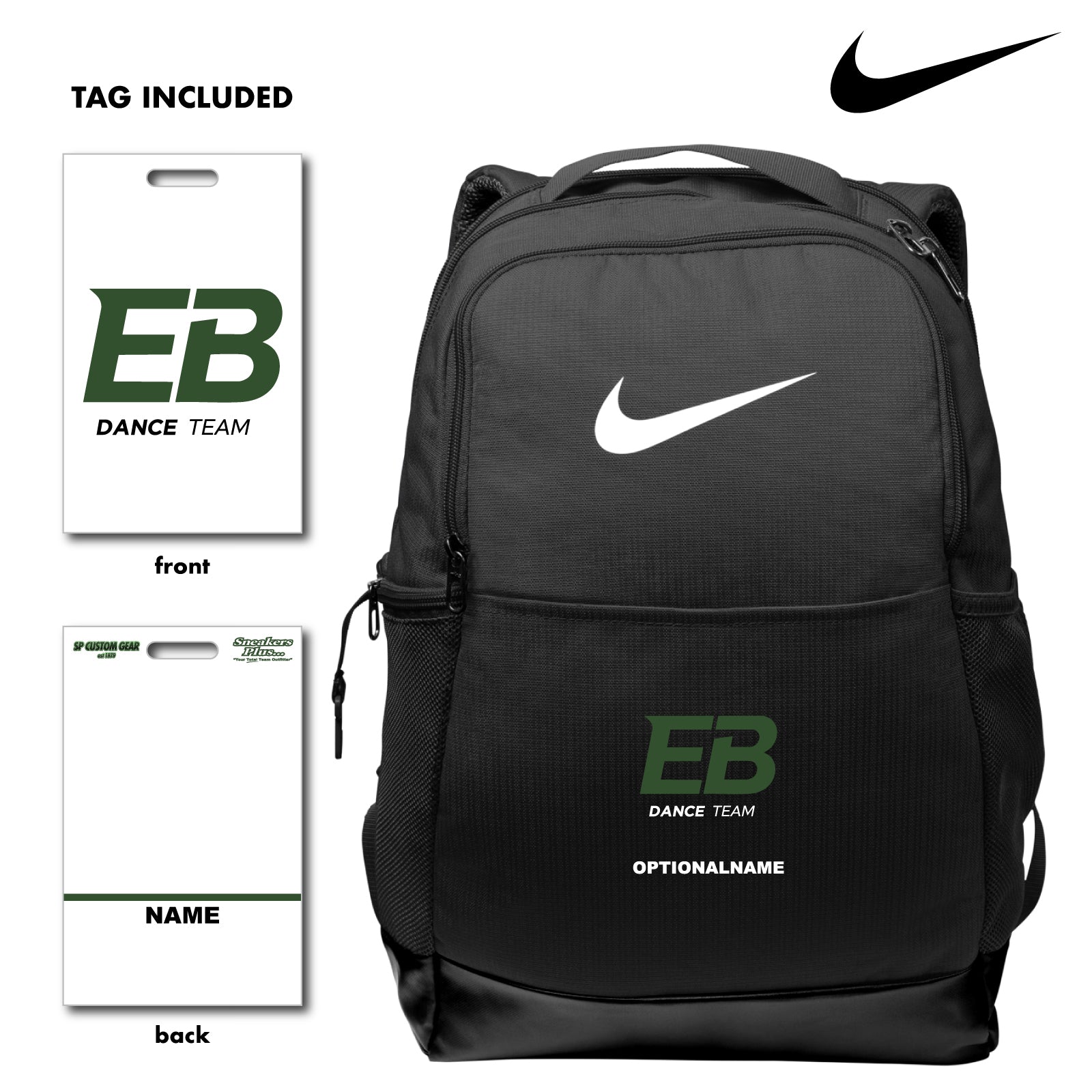East Brunswick Dance Team -  Nike® Medium Backpack w/ Tag