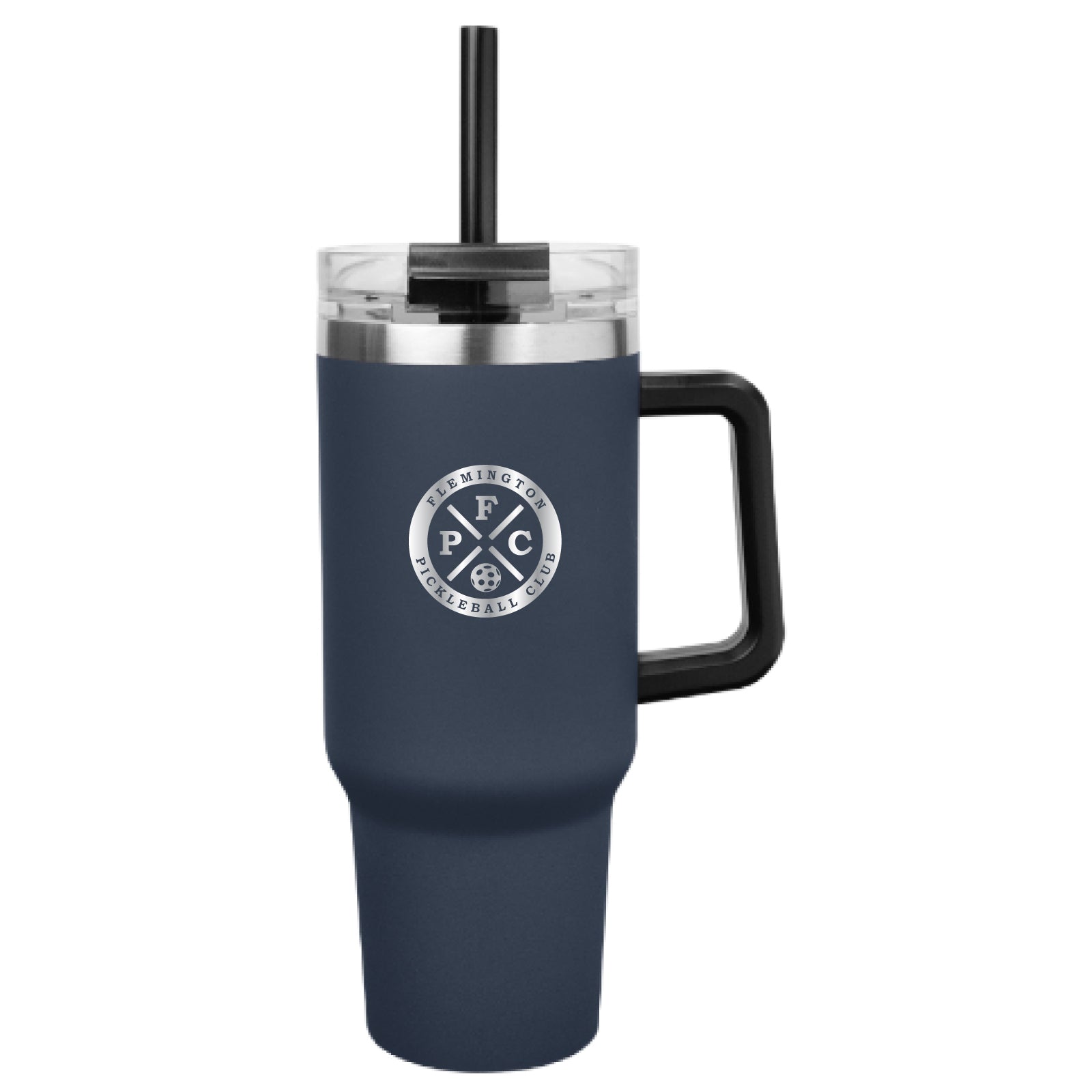 Flemington Pickleball Club - Laser-Engraved 40oz Stainless Steel Tumbler w/Straw