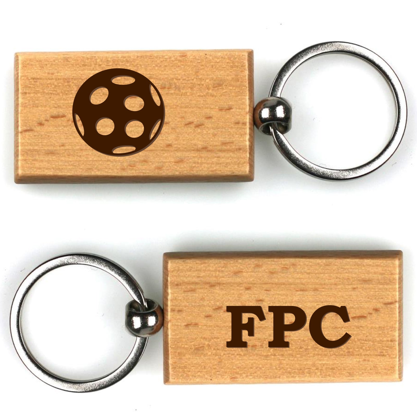 Flemington Pickleball Club - Laser-Engraved Wooden Keychain