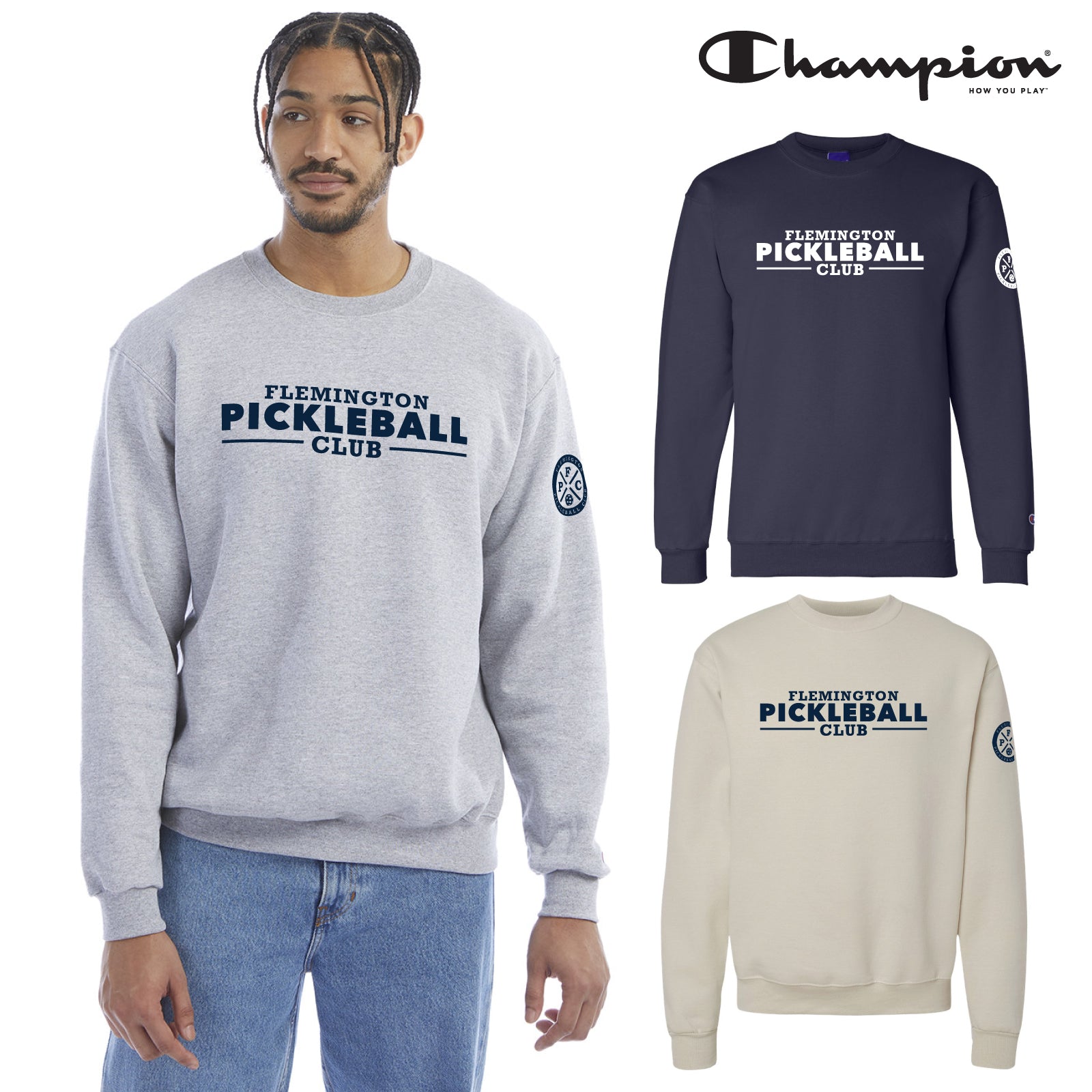 Flemington Pickleball Club - Champion® Adult Crewneck Sweatshirt
