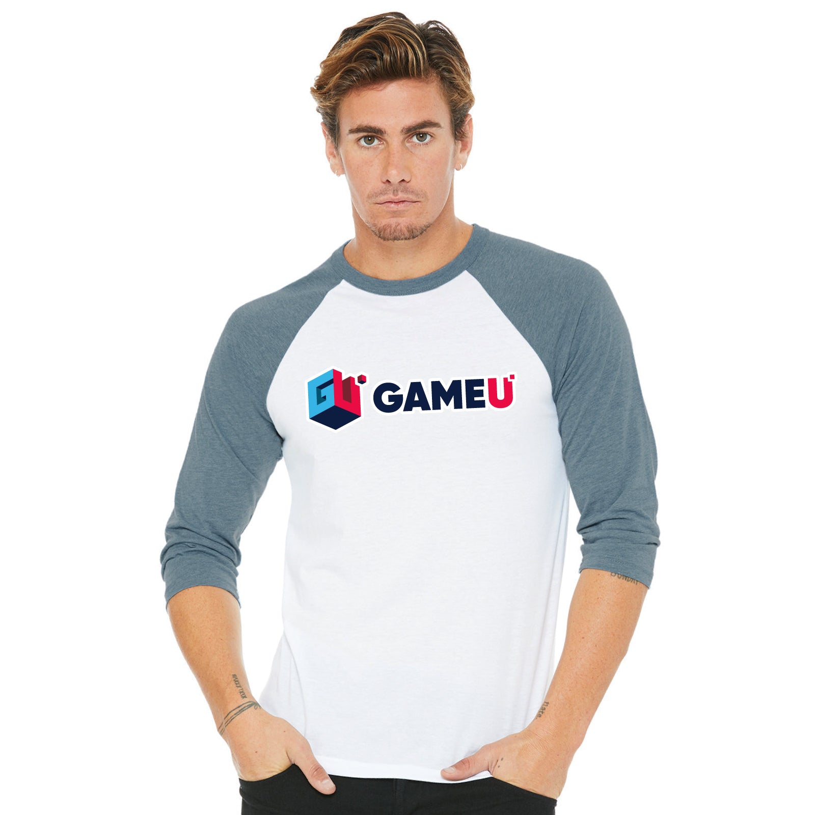 GameU Staff - Youth / Adult Three-Quarter Sleeve Baseball T-Shirt