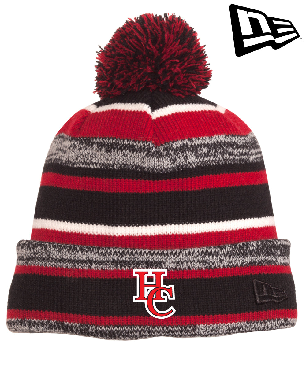 Hunterdon Central H.S. Athletics - Embroidered New Era® Striped Pom Beanie