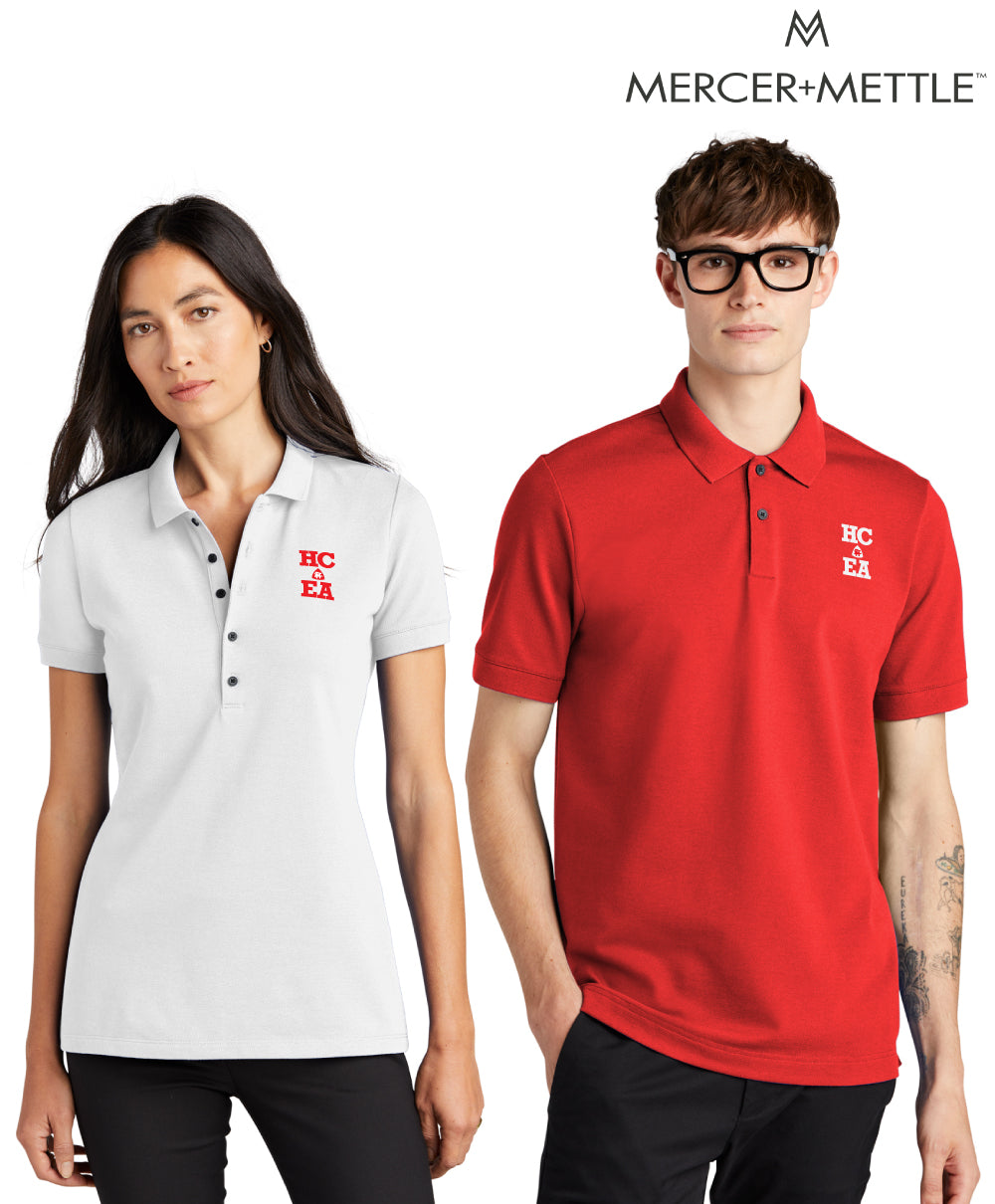 HCEA - Embroidered Men's/Women's Mercer+Mettle® Stretch Heavyweight Pique Polo