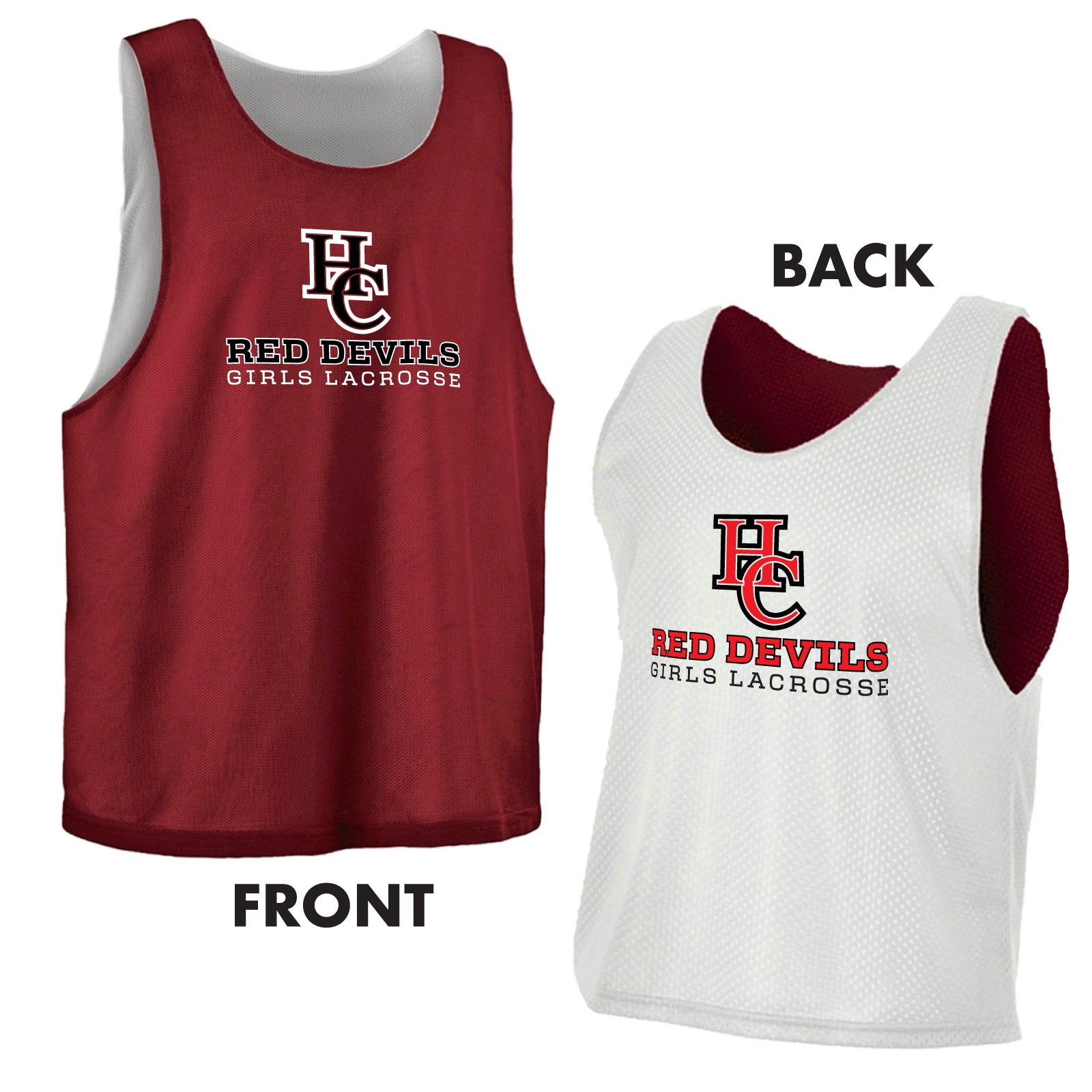 Hunterdon Central H.S. Girls Lacrosse Player Pack - Adult Unisex Reversible Practice Pinnie