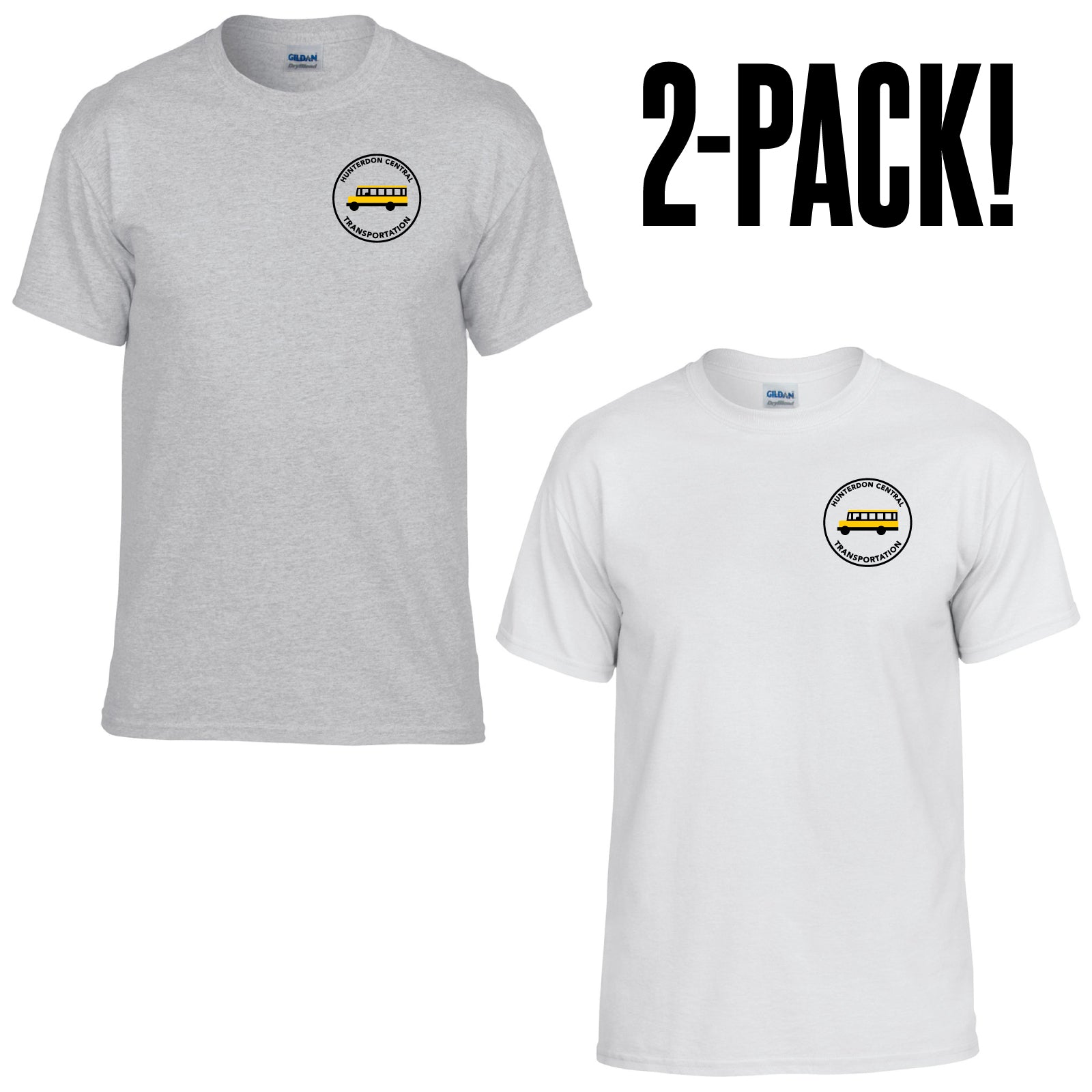HC Transportation - 2-PACK Printed Adult Unisex 50/50 Cotton/Poly Short Sleeve Tees
