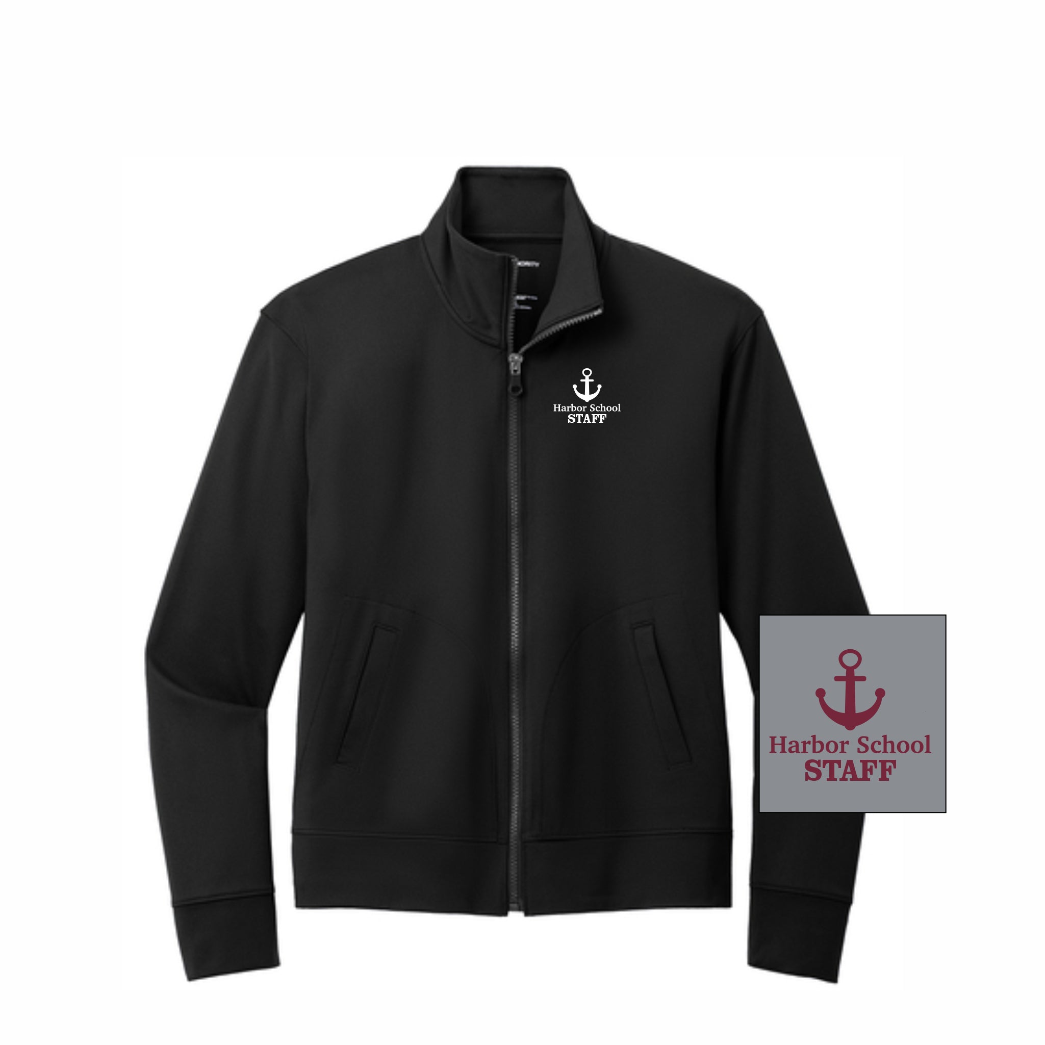 16. Harbor School Staff - Ladies Midweight Knit Zip-Up