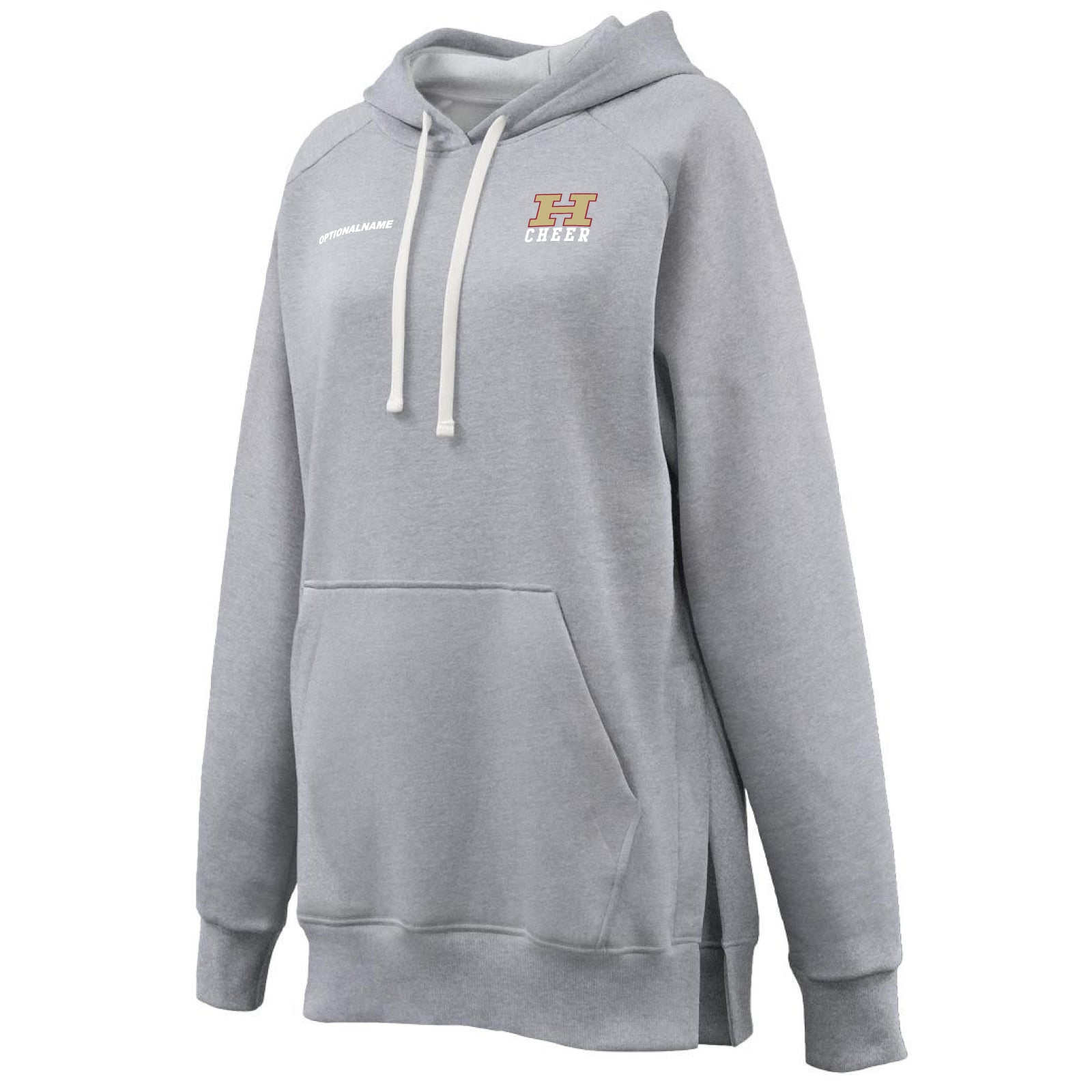 Hillsborough H.S. Cheerleading - Embroidered Women's Tunic Length Split-Side Hooded Sweatshirt