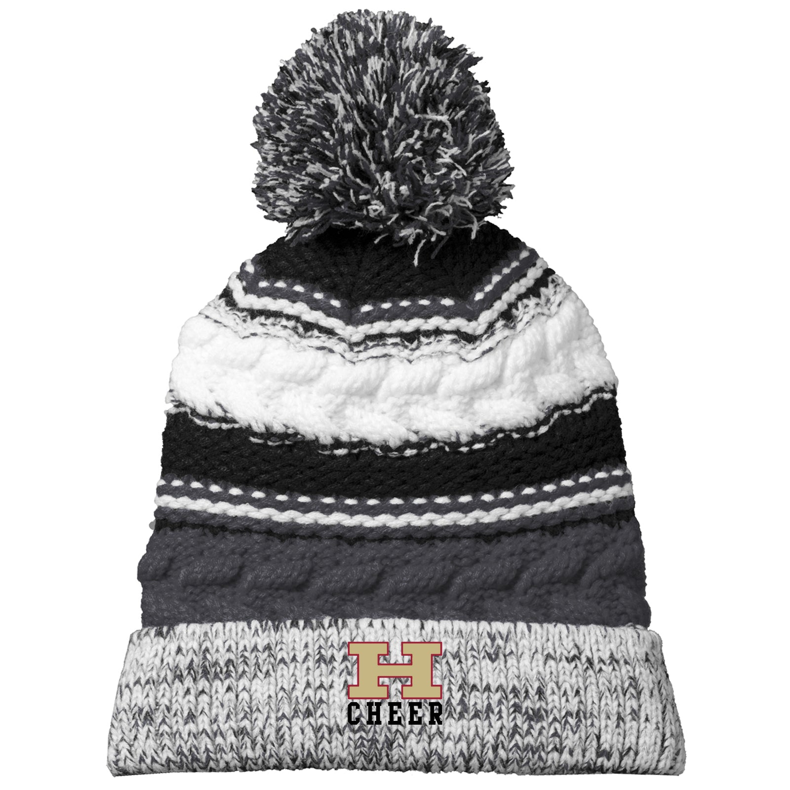 Hillsborough H.S. Cheerleading - Embroidered Pom Pom Team Beanie