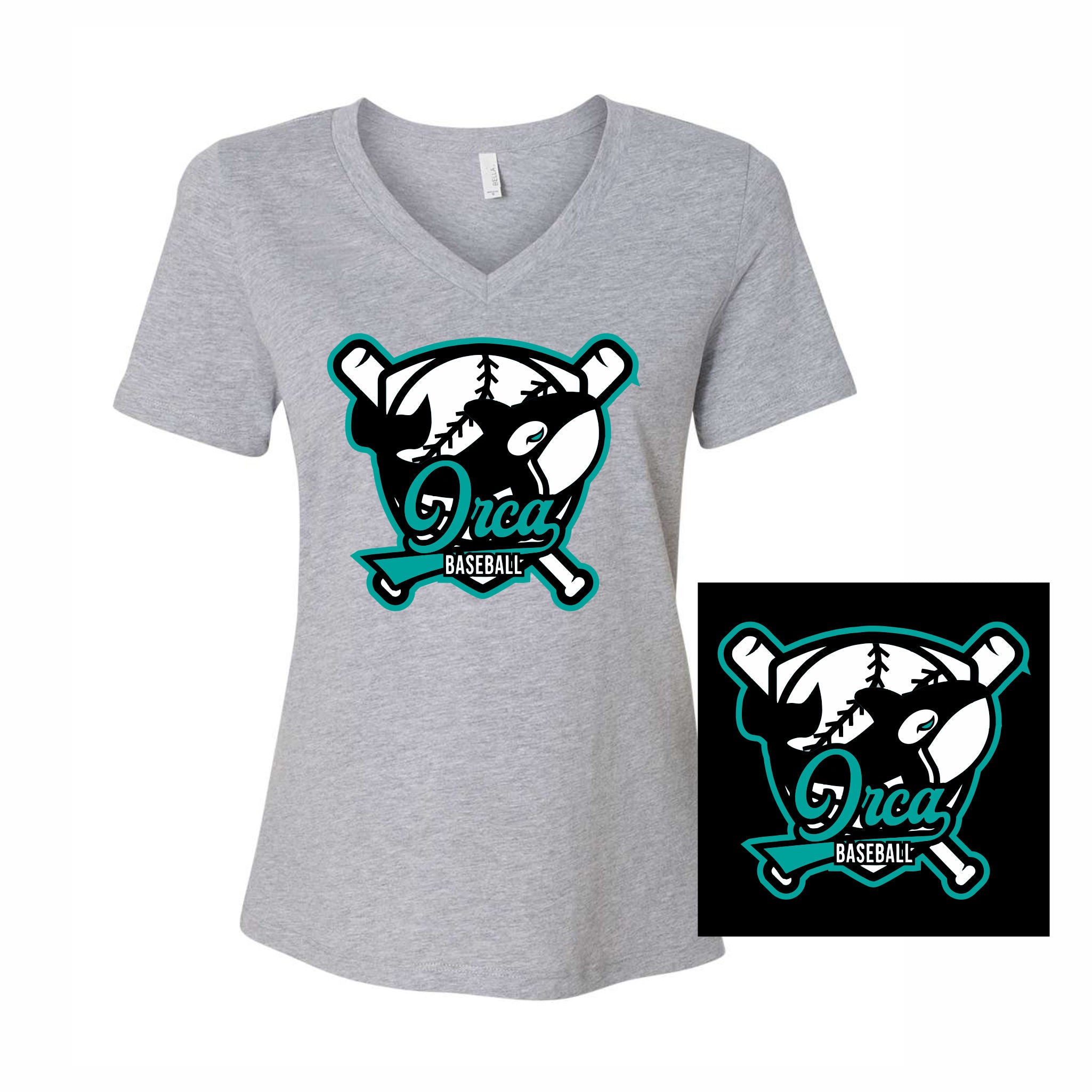 08. Orcas - Ladies V-Neck T-shirt