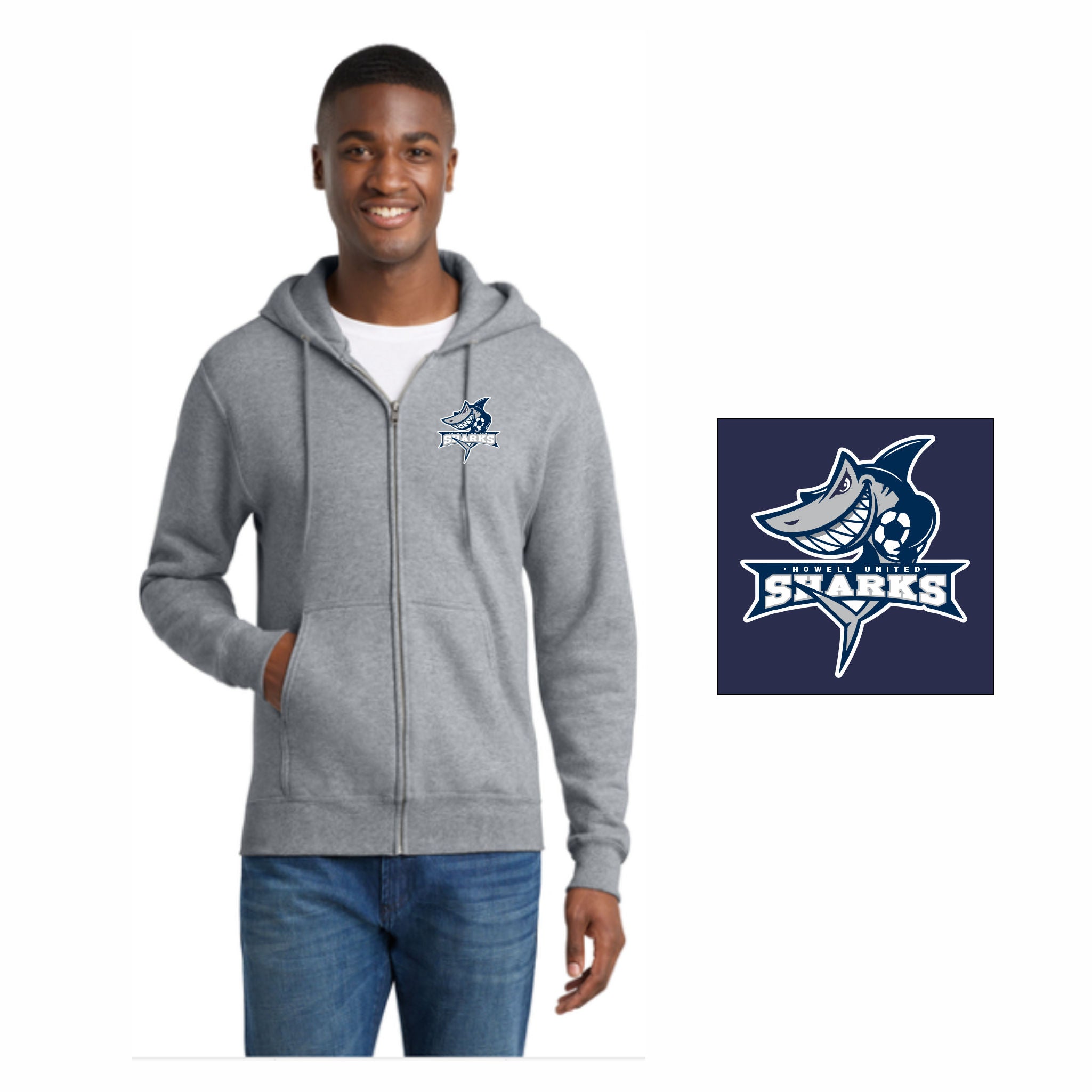 07. Sharks Soccer - Full Zip Hoodie