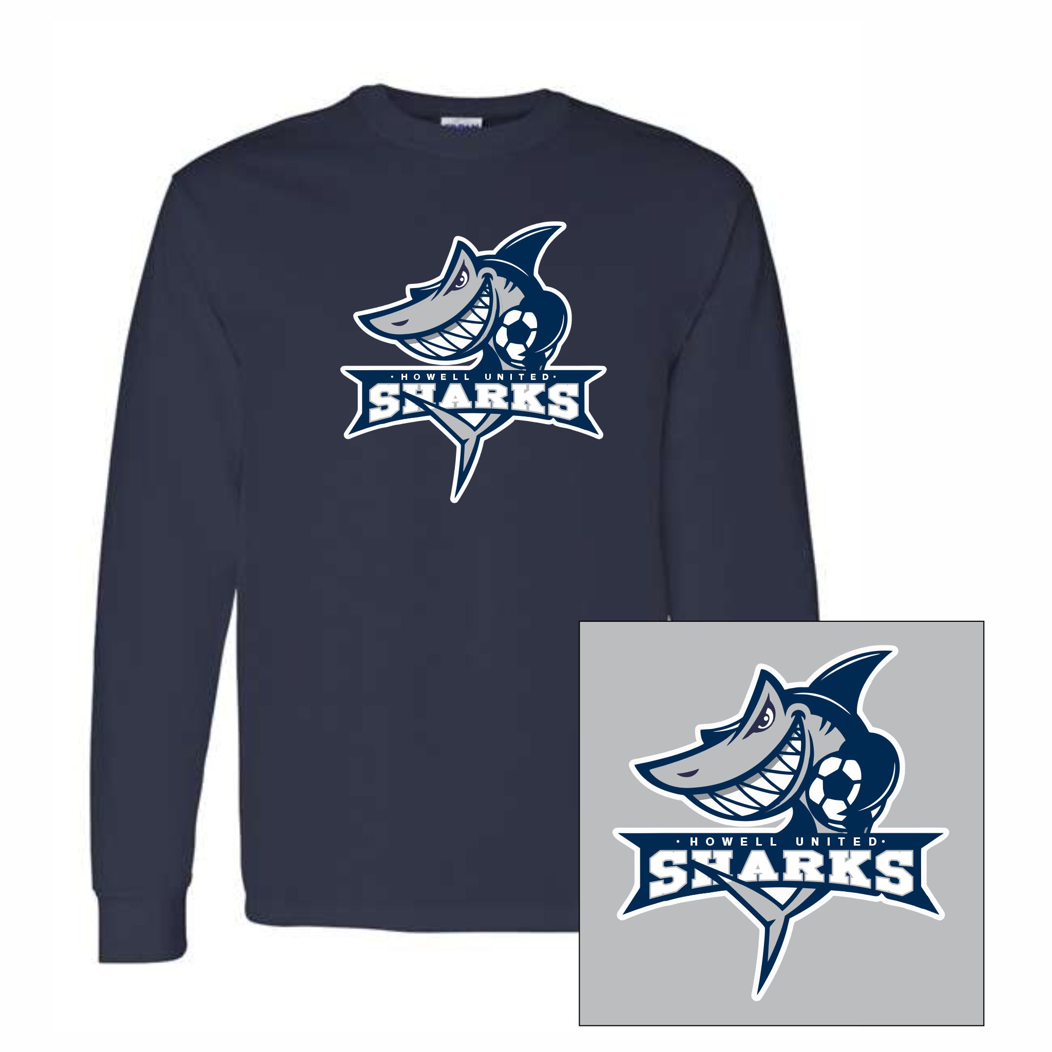 04. Sharks Soccer - Long Sleeve Cotton Shirt