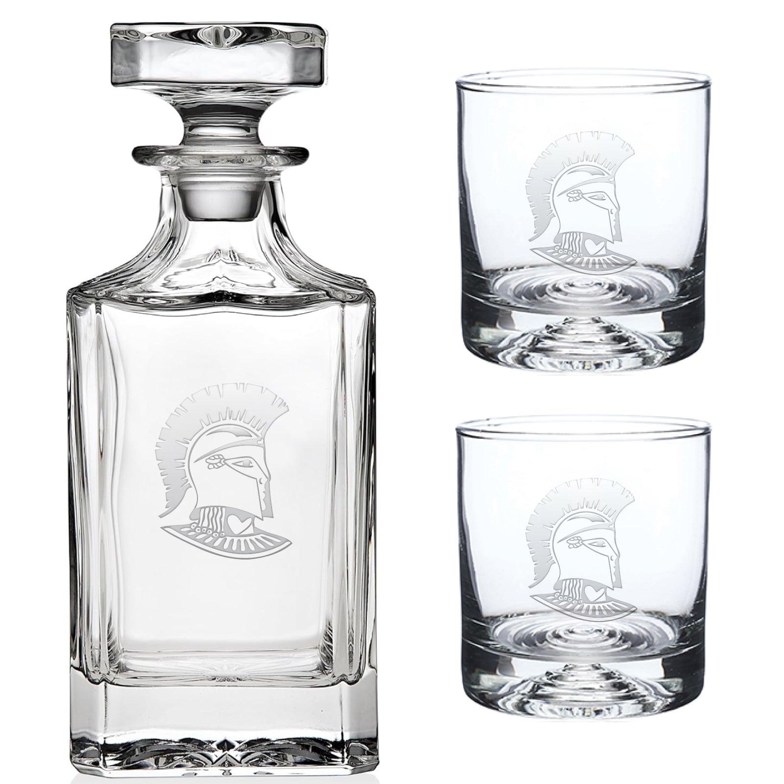 Immaculata H.S. Spirit Wear - Laser-Engraved Decanter and Cocktail/Whiskey Glasses Set