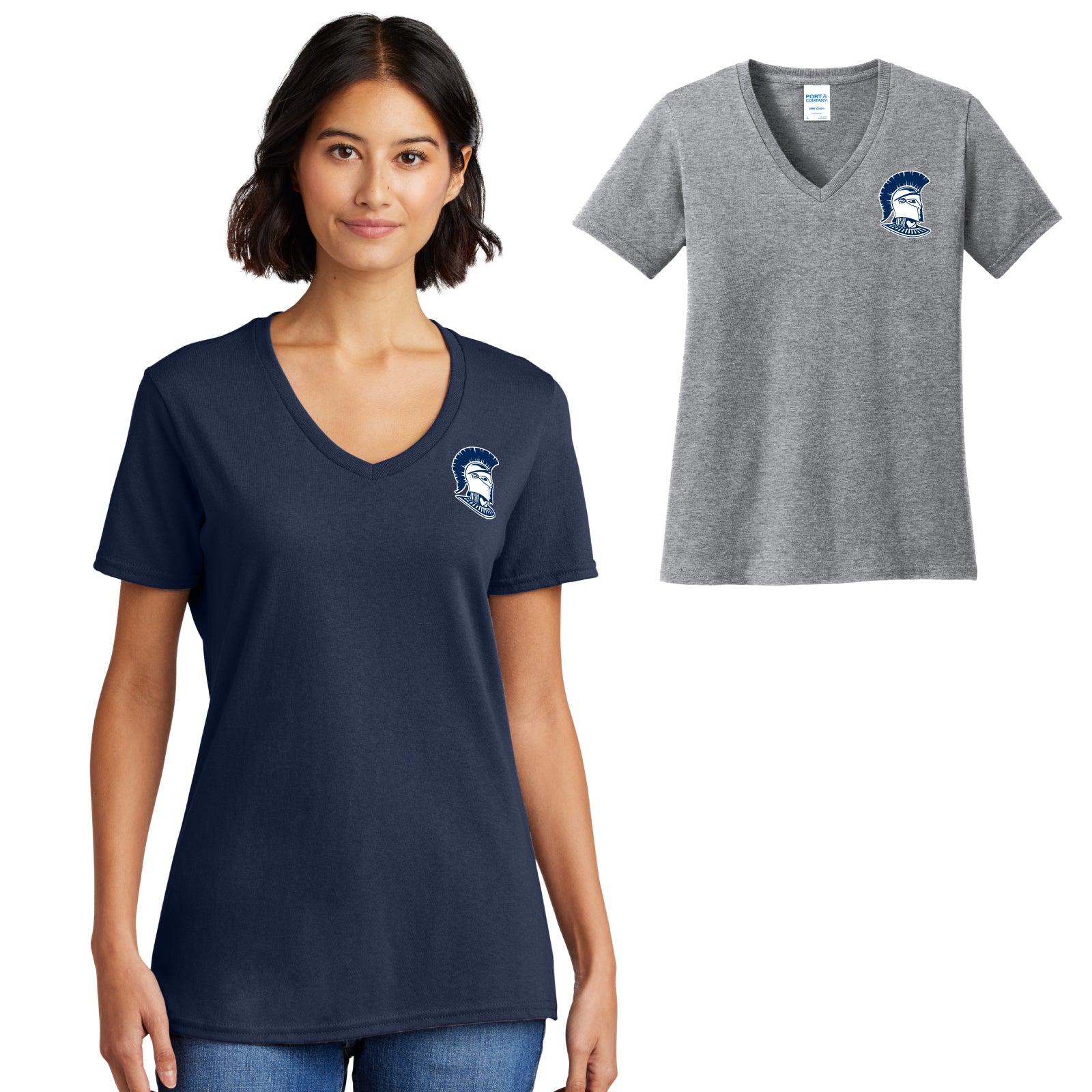 Immaculata H.S. Spirit Wear - Women's Cotton V-Neck Short Sleeve Tee