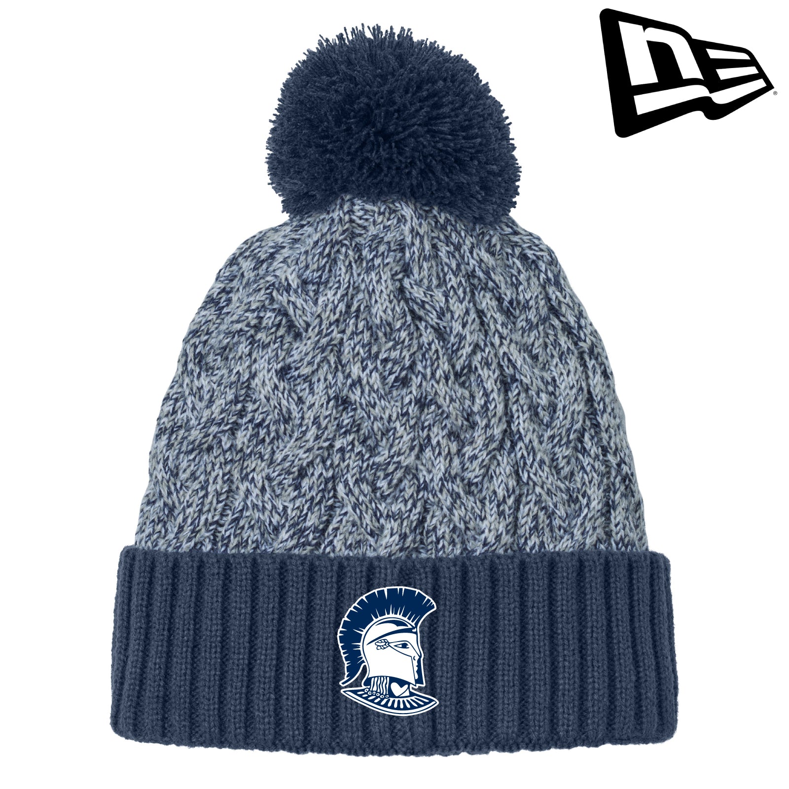 Immaculata H.S. Spirit Wear- Embroidered New Era® Marled Knit Pom Beanie