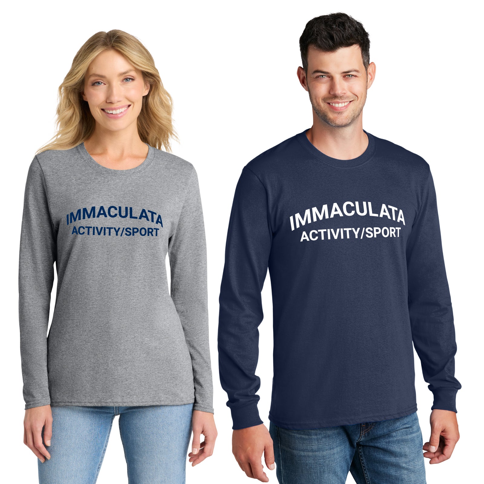 Immaculata H.S. Spirit Wear - 'Immaculata' Adult Unisex Cotton Long Sleeve Tee