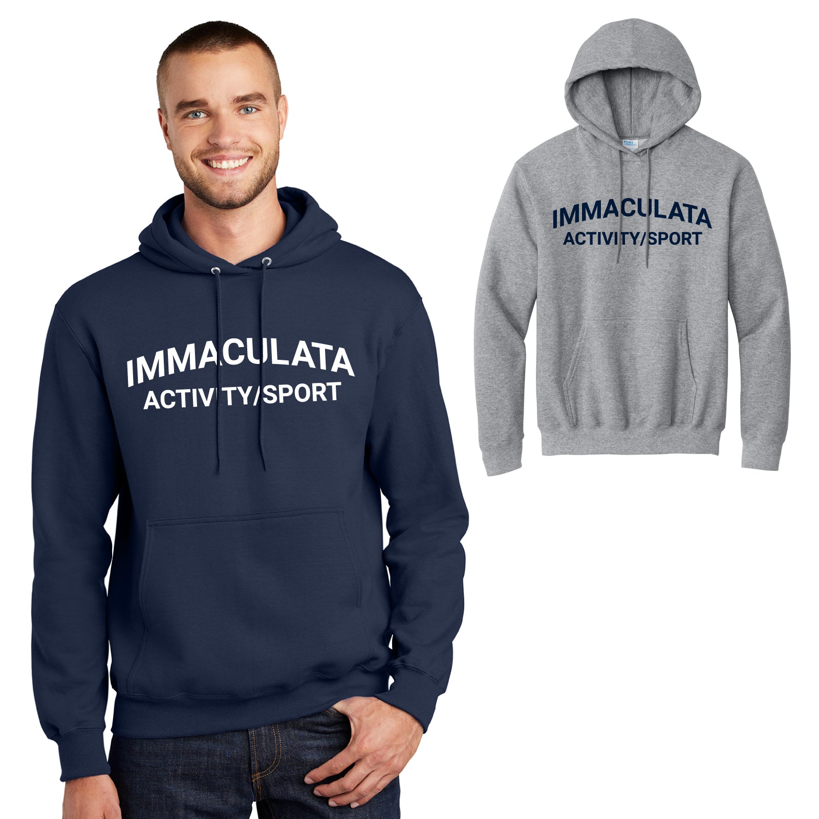 Immaculata H.S. Spirit Wear - 'Immaculata' Adult Unisex Fleece Hooded Sweatshirt