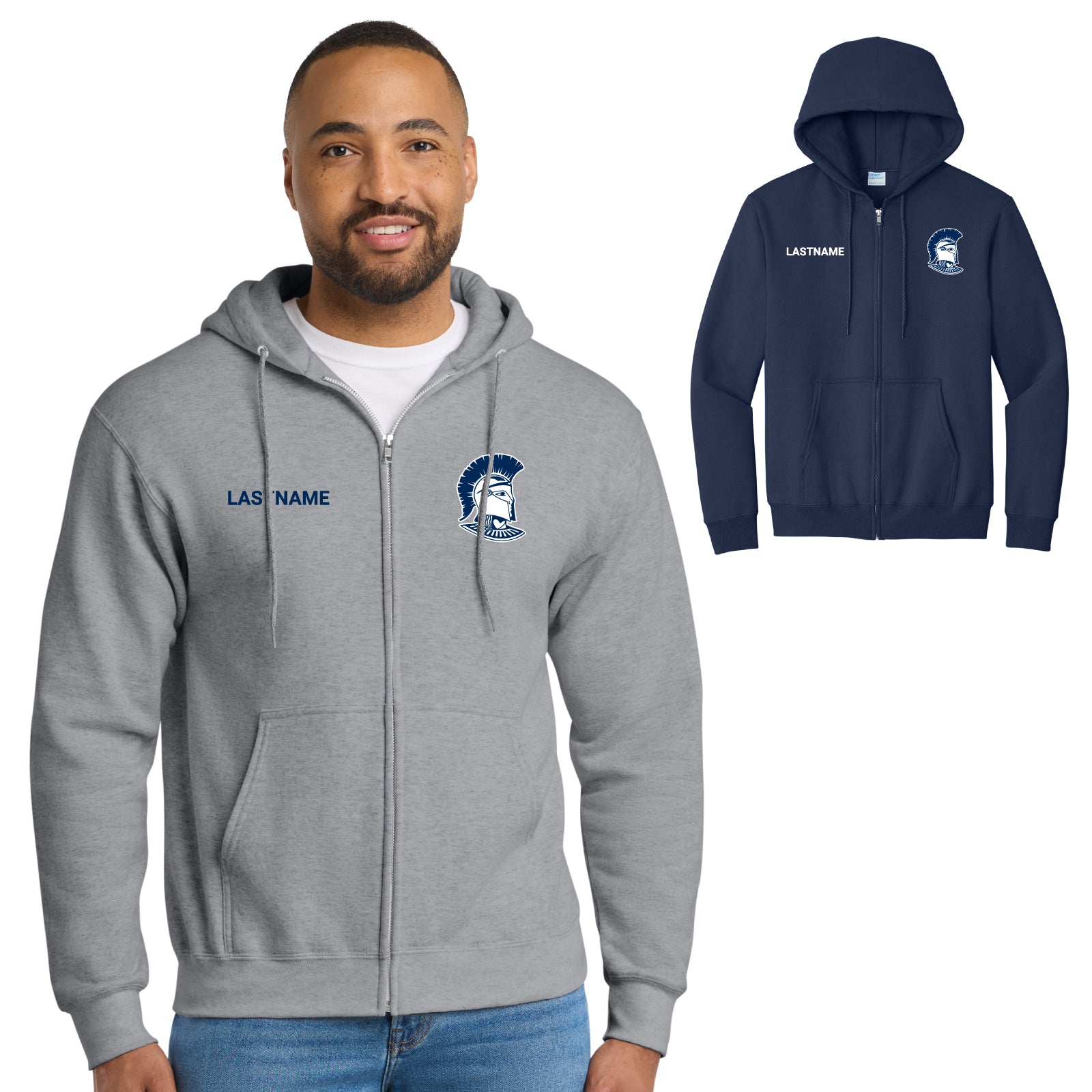 Immaculata H.S. Spirit Wear - Embroidered Adult Unisex Fleece Full-Zip Hooded Sweatshirt