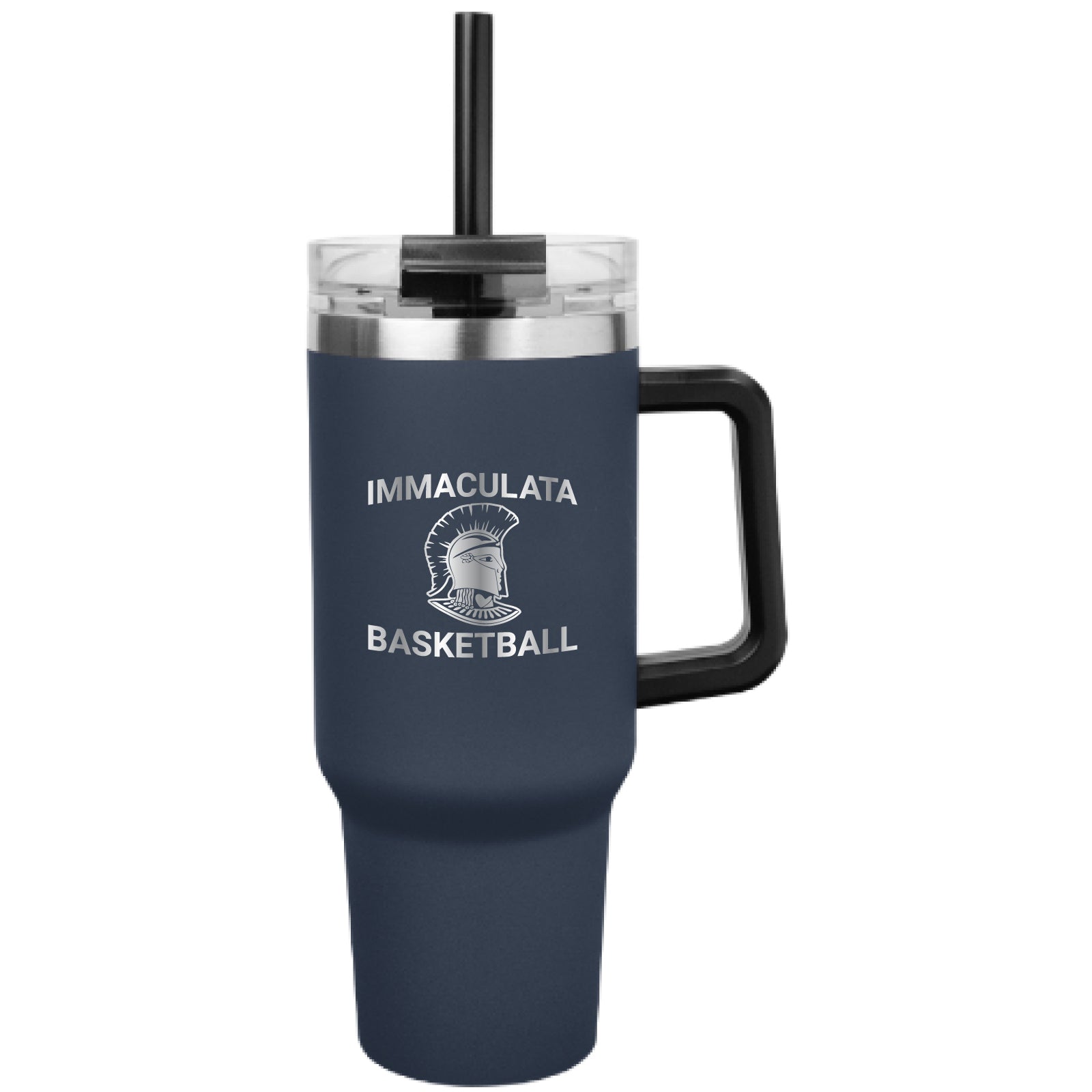 Immaculata H.S. Basketball - Laser-Engraved 40oz Stainless Steel Tumbler w/Straw