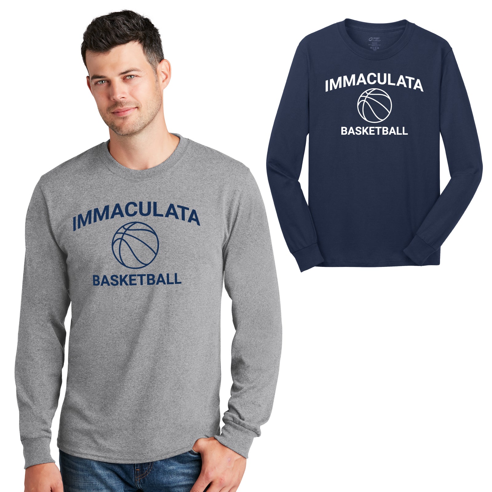 Immaculata H.S. Basketball - Adult Unisex Cotton Long Sleeve Tee