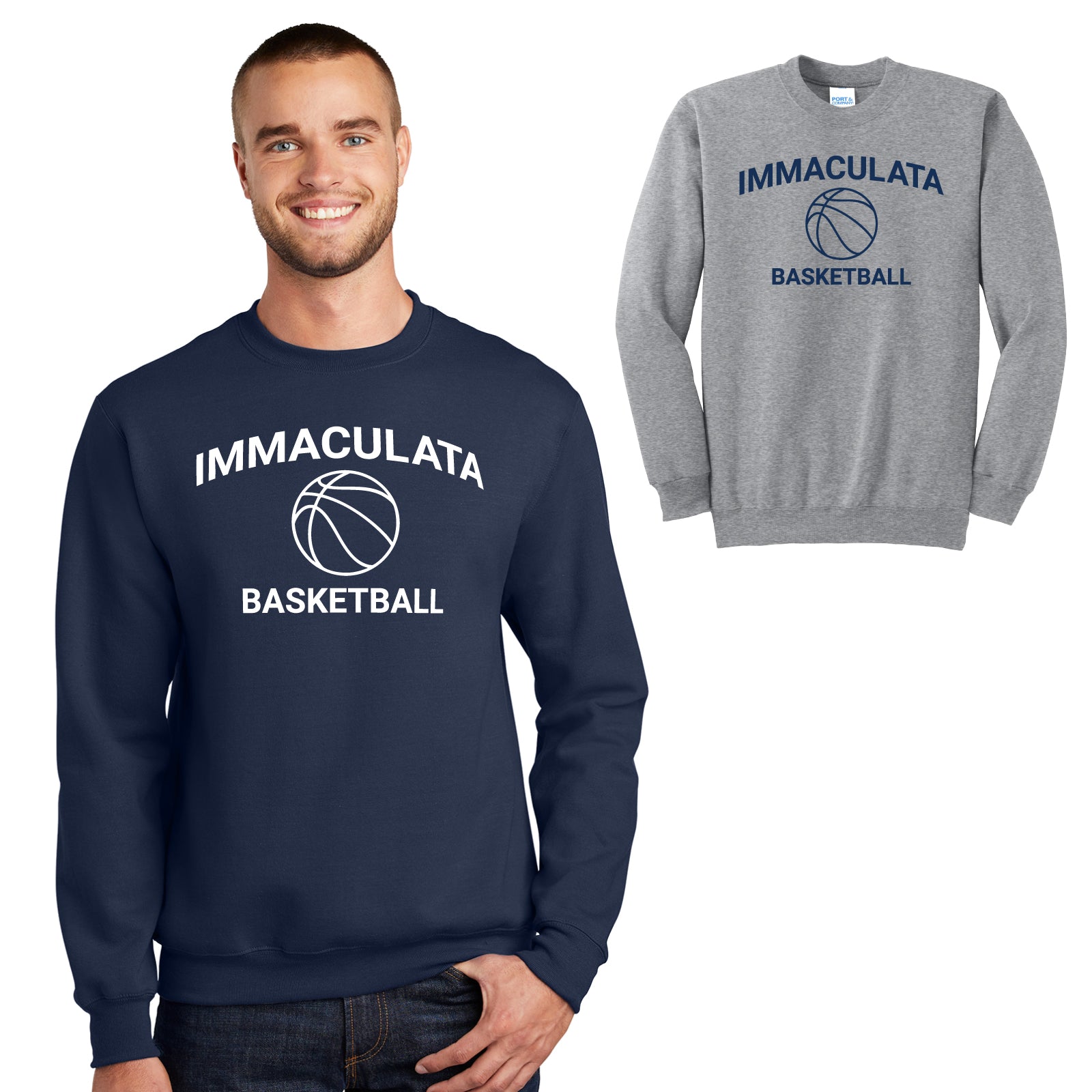 Immaculata H.S. Basketball - Adult Unisex Fleece Crewneck Sweatshirt