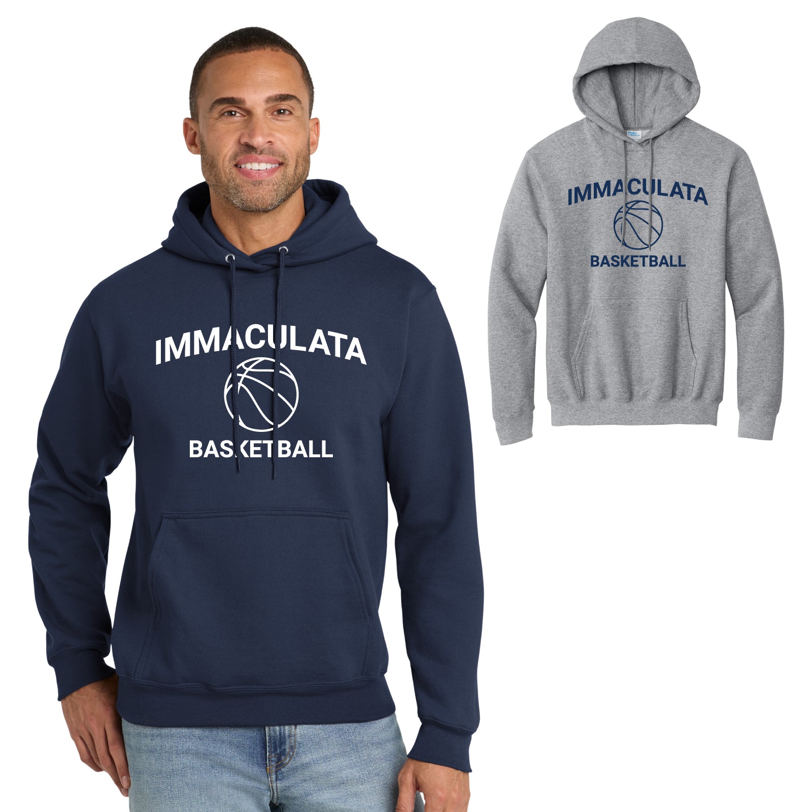 Immaculata H.S. Basketball - Adult Unisex Fleece Pullover Hooded Sweatshirt