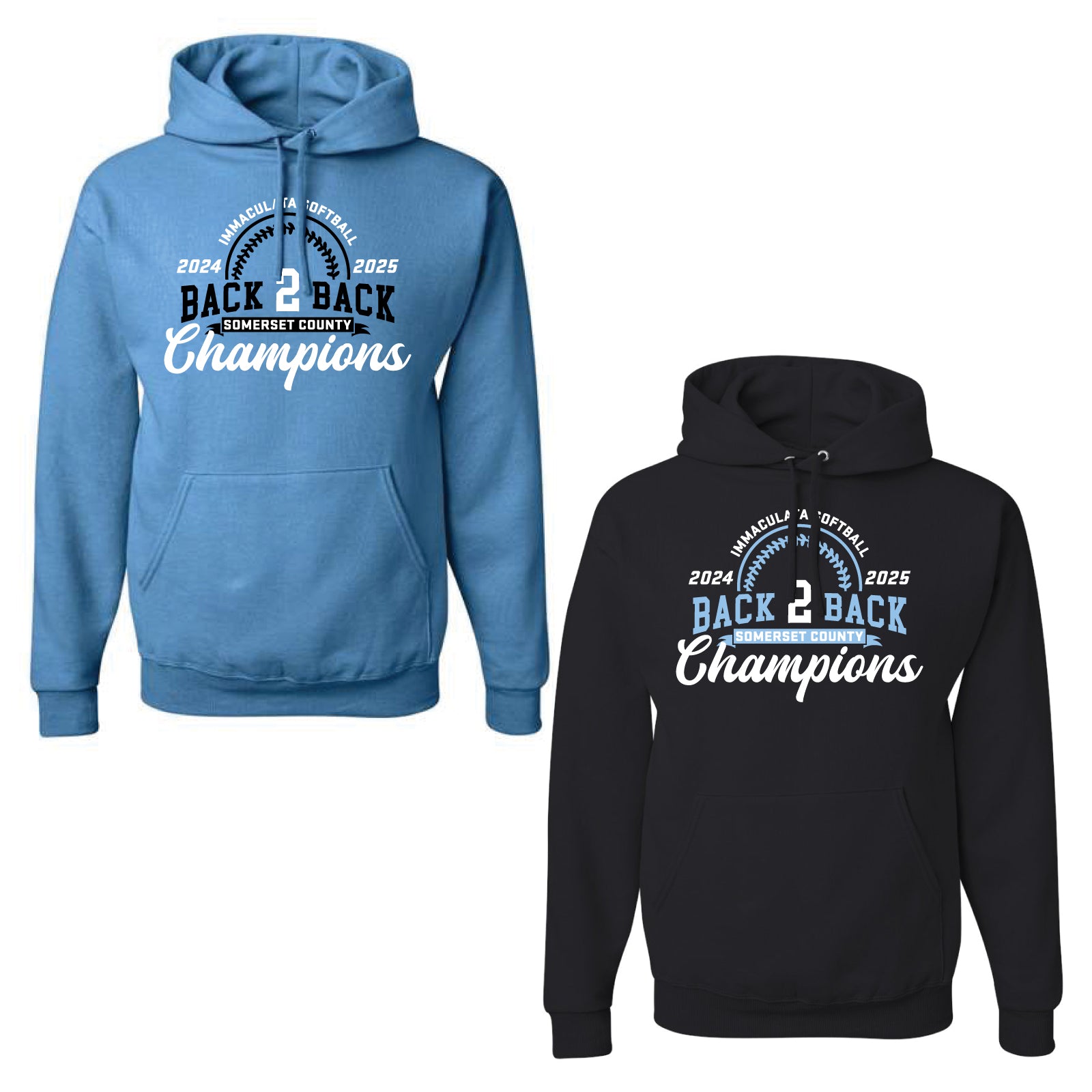 Immaculata H.S. Softball Champions - Adult Unisex Fleece Hooded Sweatshirt