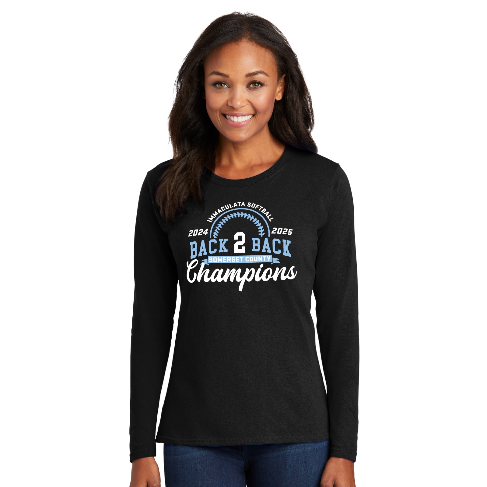 Immaculata H.S. Softball Champions - Women's/Adult Unisex Cotton Long Sleeve Tee
