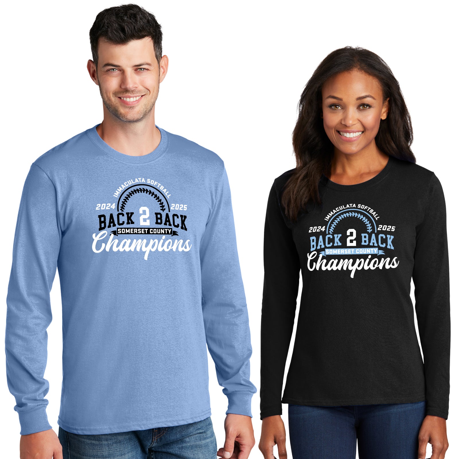Immaculata H.S. Softball Champions - Women's/Adult Unisex Cotton Long Sleeve Tee