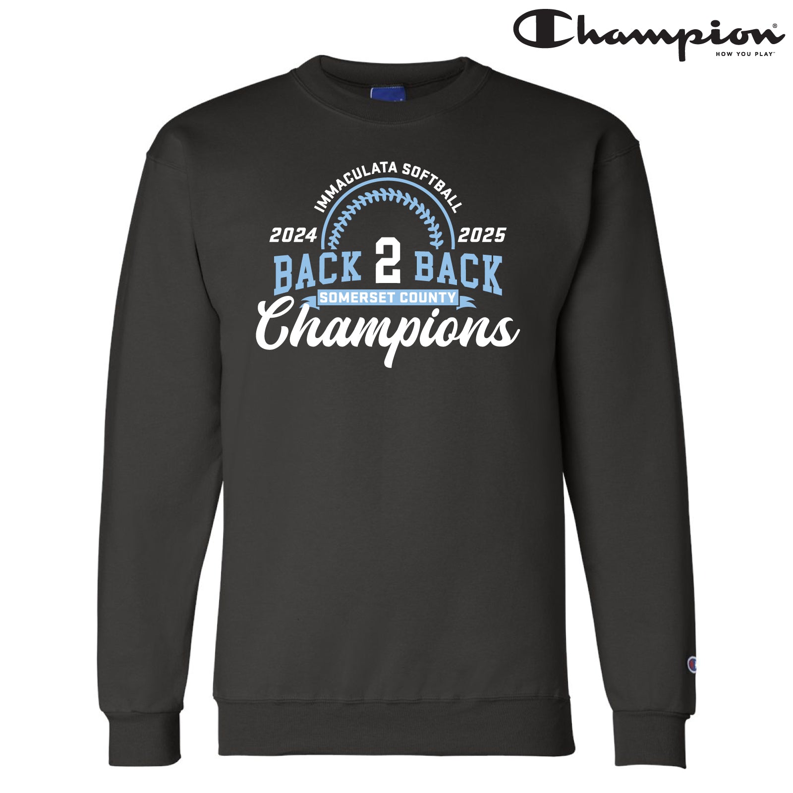 Immaculata H.S. Softball Champions - Champion® Adult Unisex Powerblend Crewneck Sweatshirt