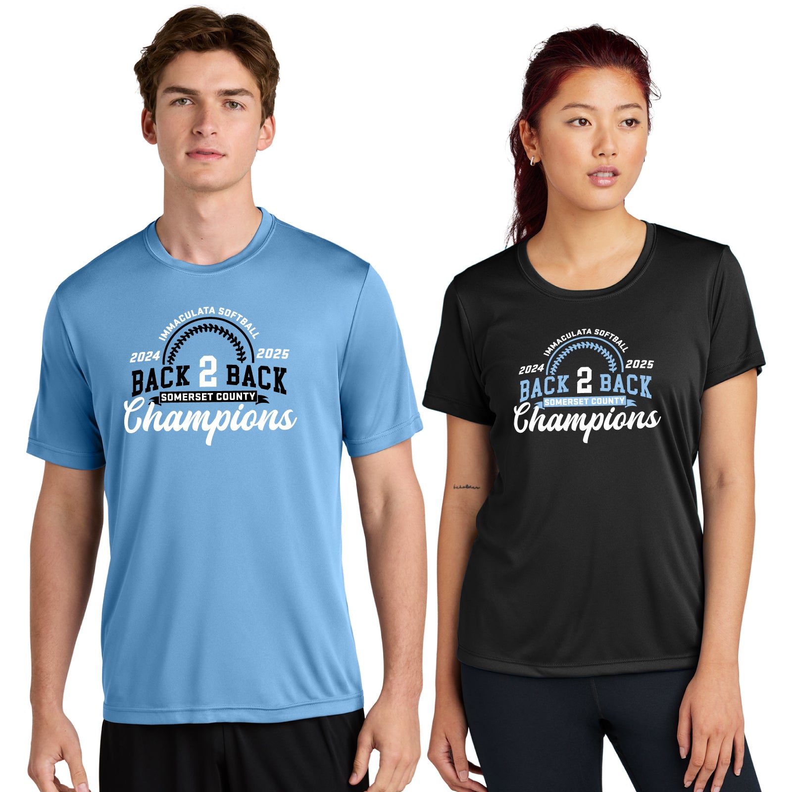 Immaculata H.S. Softball Champions - Adult/Women's Wicking Performance Short Sleeve Tee