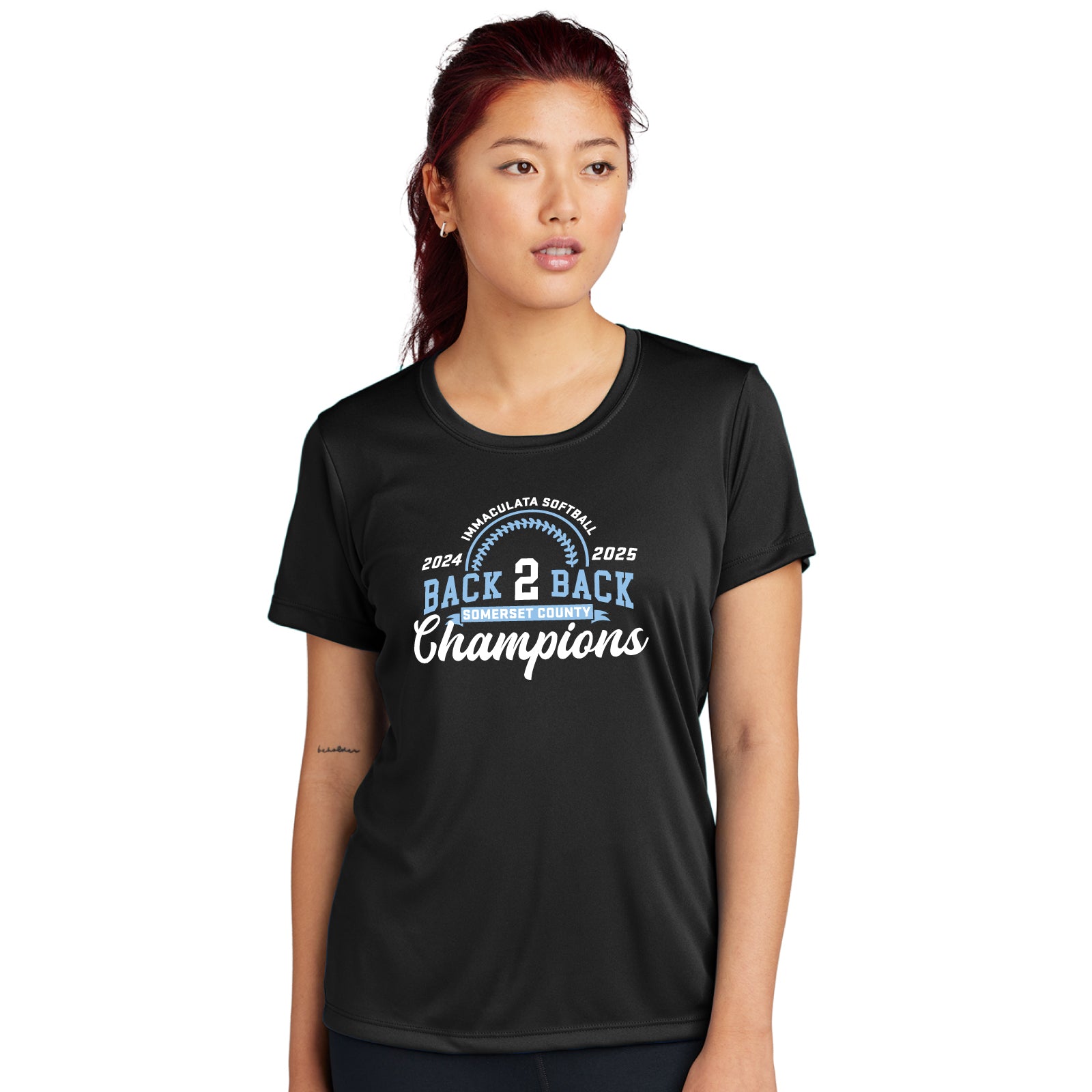 Immaculata H.S. Softball Champions - Adult/Women's Wicking Performance Short Sleeve Tee